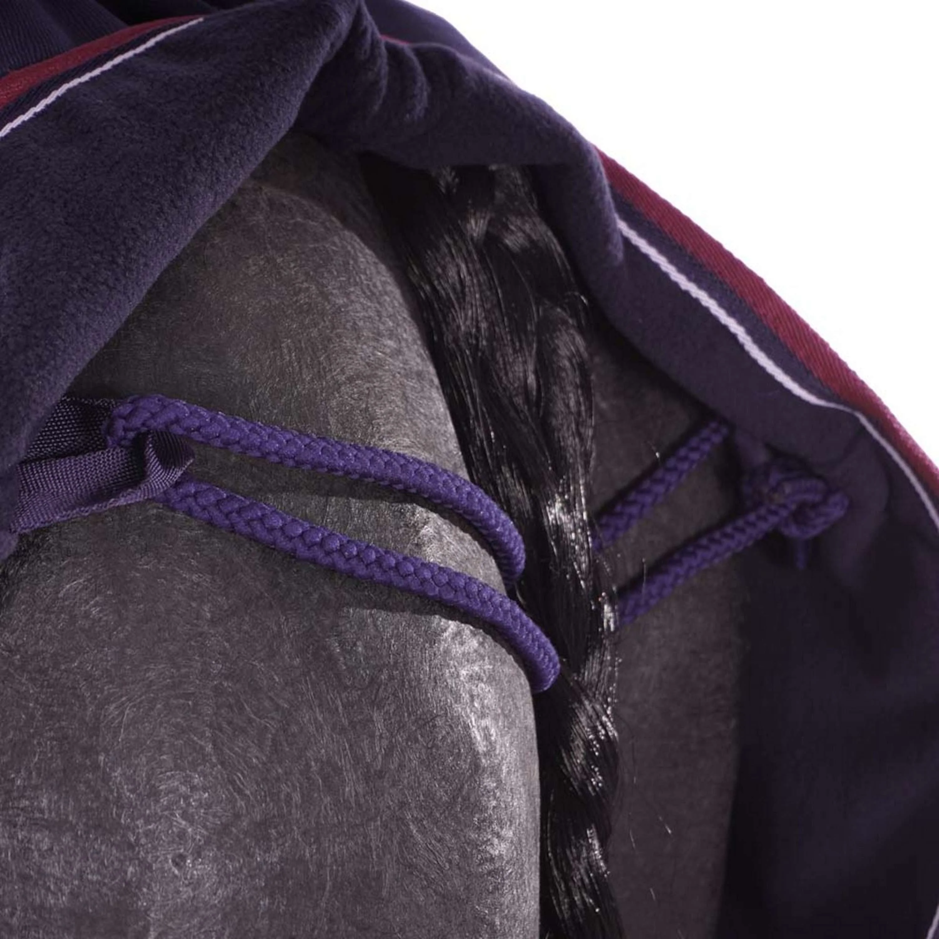 EQUITHÈME Couvre-reins Tyrex 1200D Polar Fleece Marine/Bordeaux - Image 4