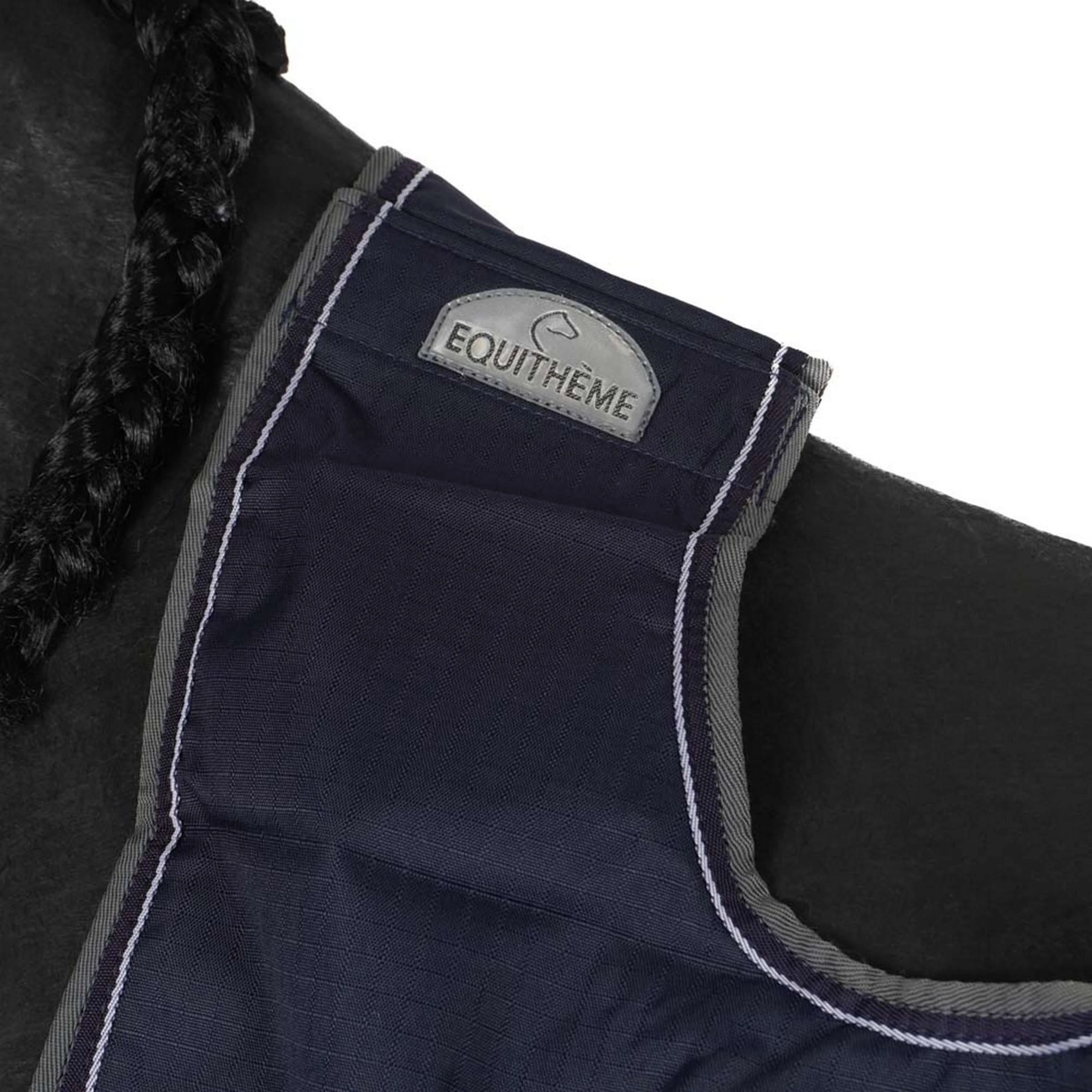 EQUITHÈME Couvre-reins Tyrex Polar Fleece 600D Marine/Gris Dots - Image 2