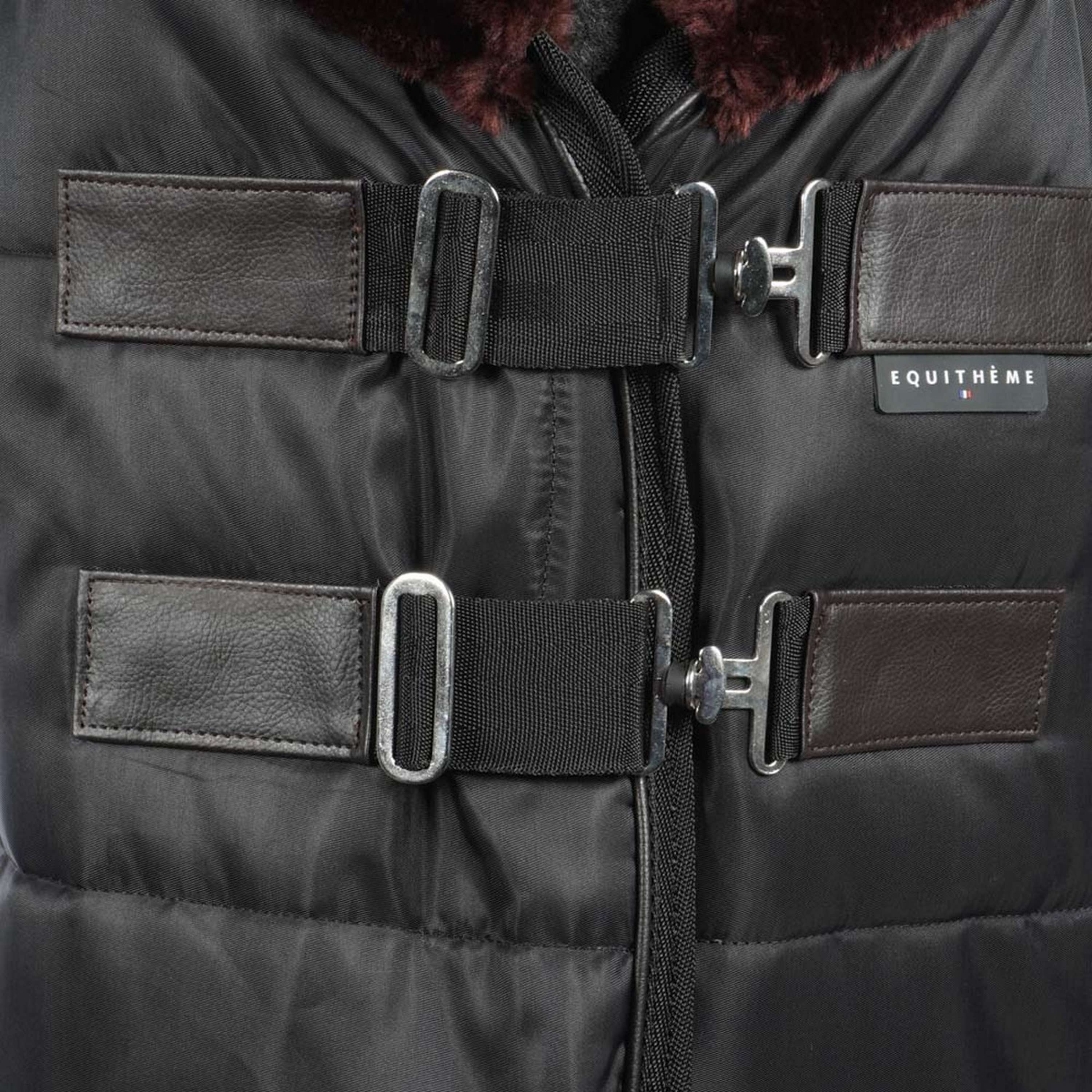 EQUITHÈME Couverture d'Écurie Teddy 200g Noir/Beige - Image 2