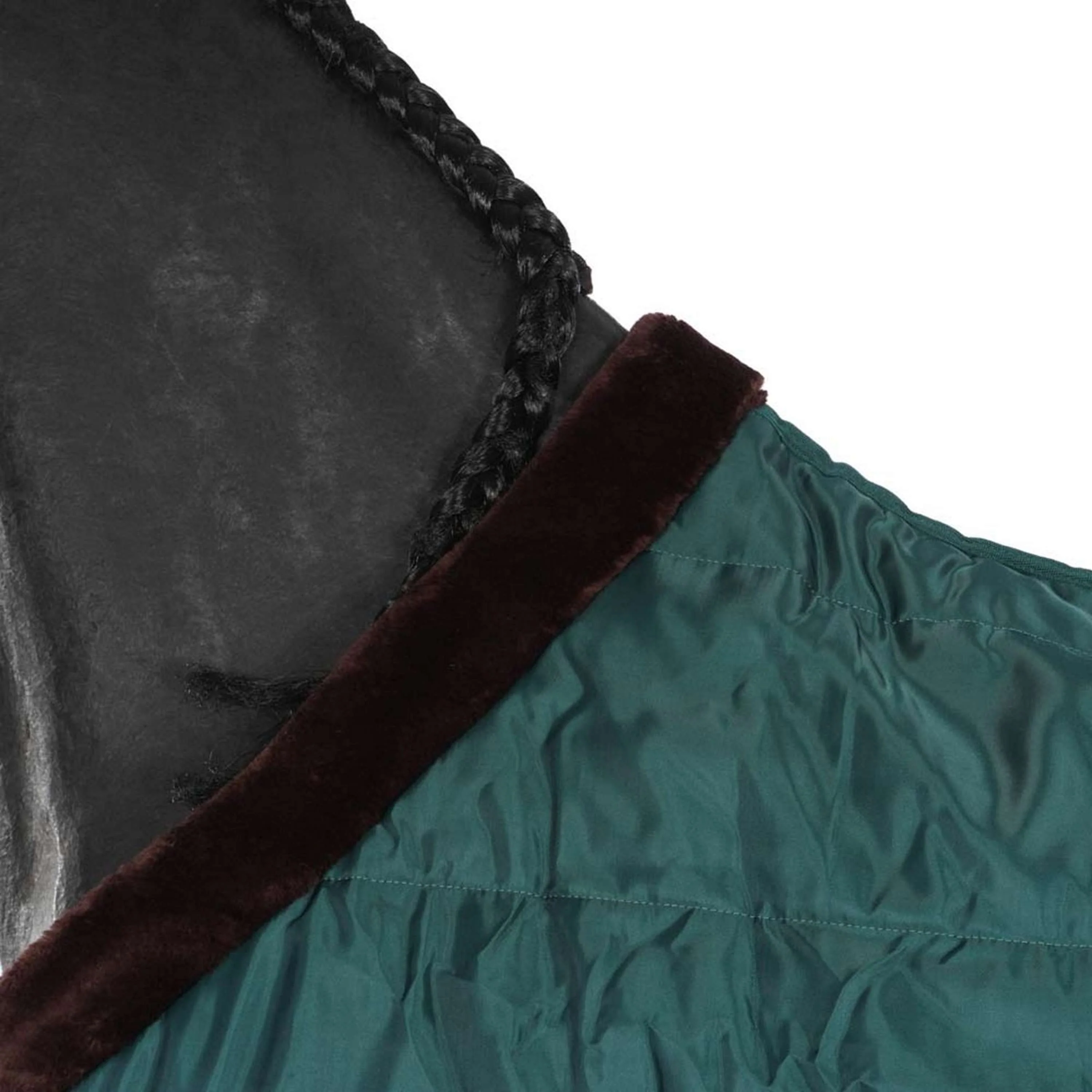 EQUITHÈME Couverture d'Écurie Teddy 200g Vert/Marron - Image 4