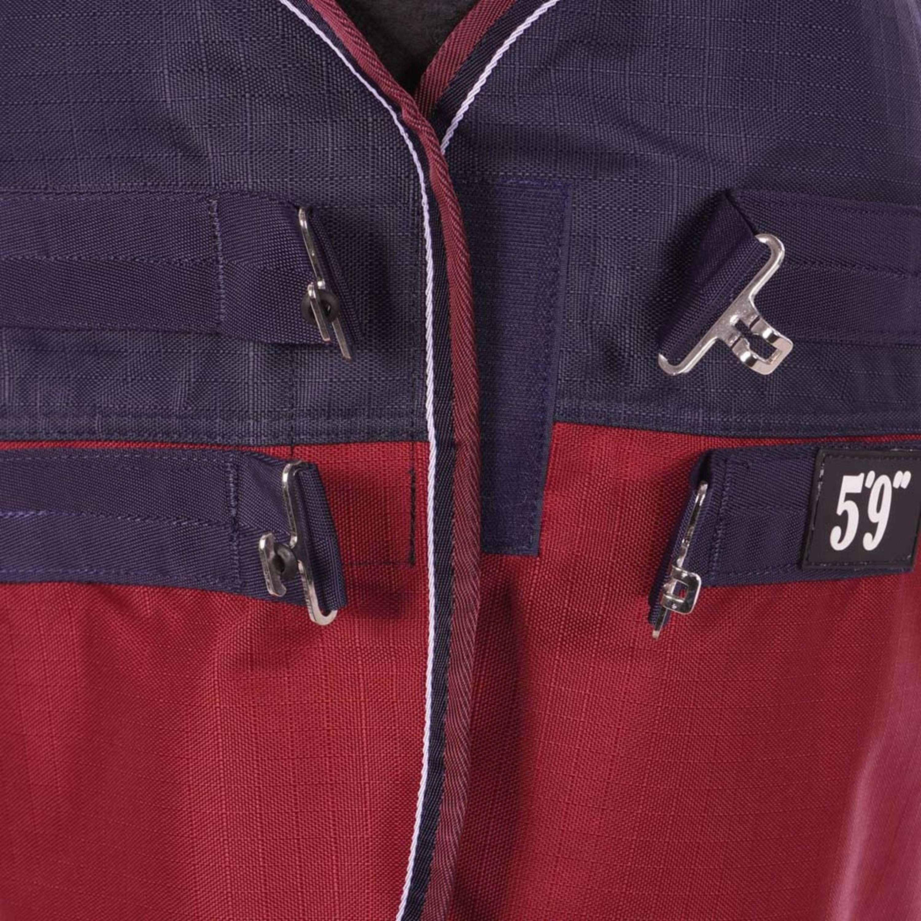 EQUITHÈME Couverture d'Extérieur Tyrex 1200D 0g avec Demi Cou Marine/Bordeaux - Image 7