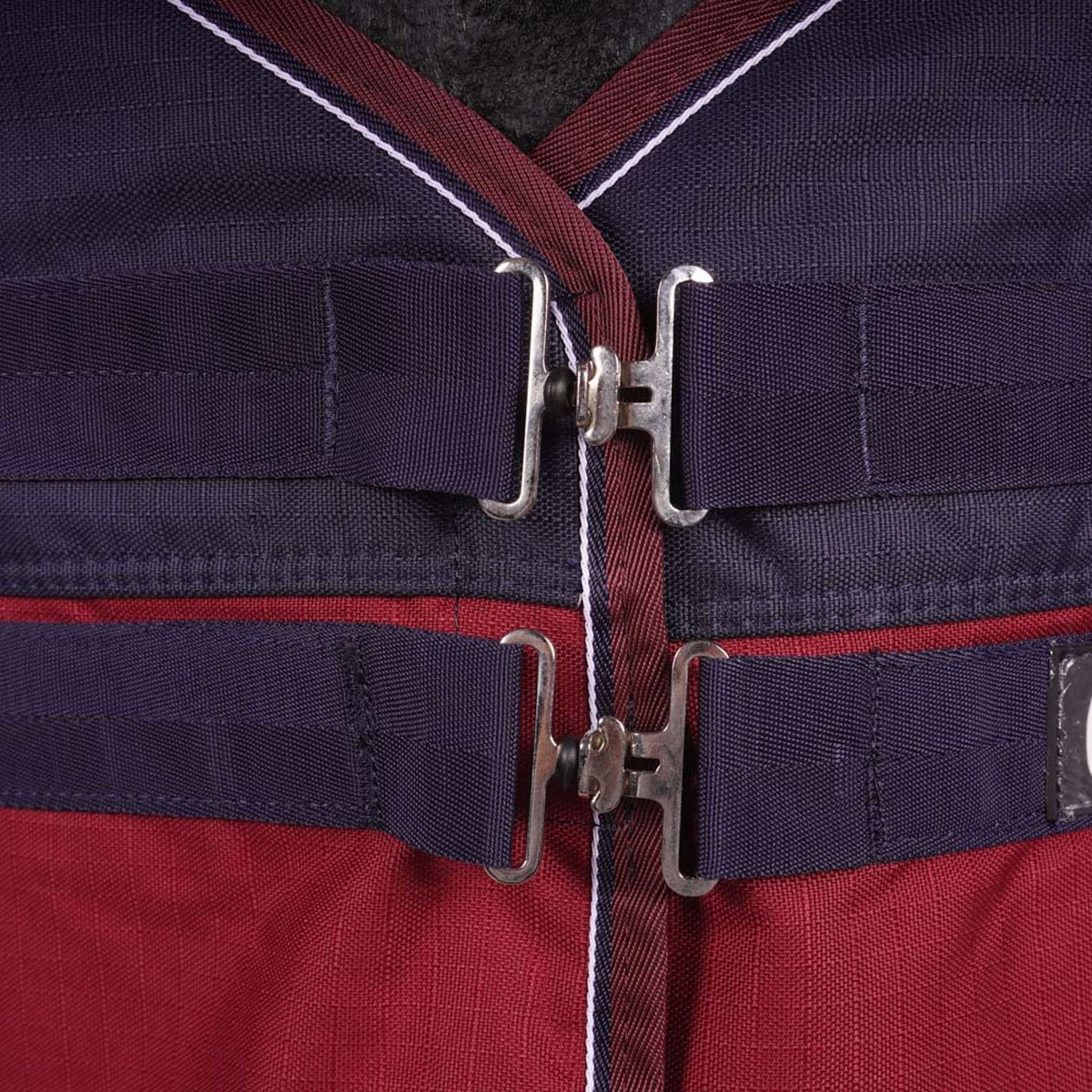 EQUITHÈME Couverture d'Extérieur Tyrex 1200D 0g Marine/Bordeaux - Image 2