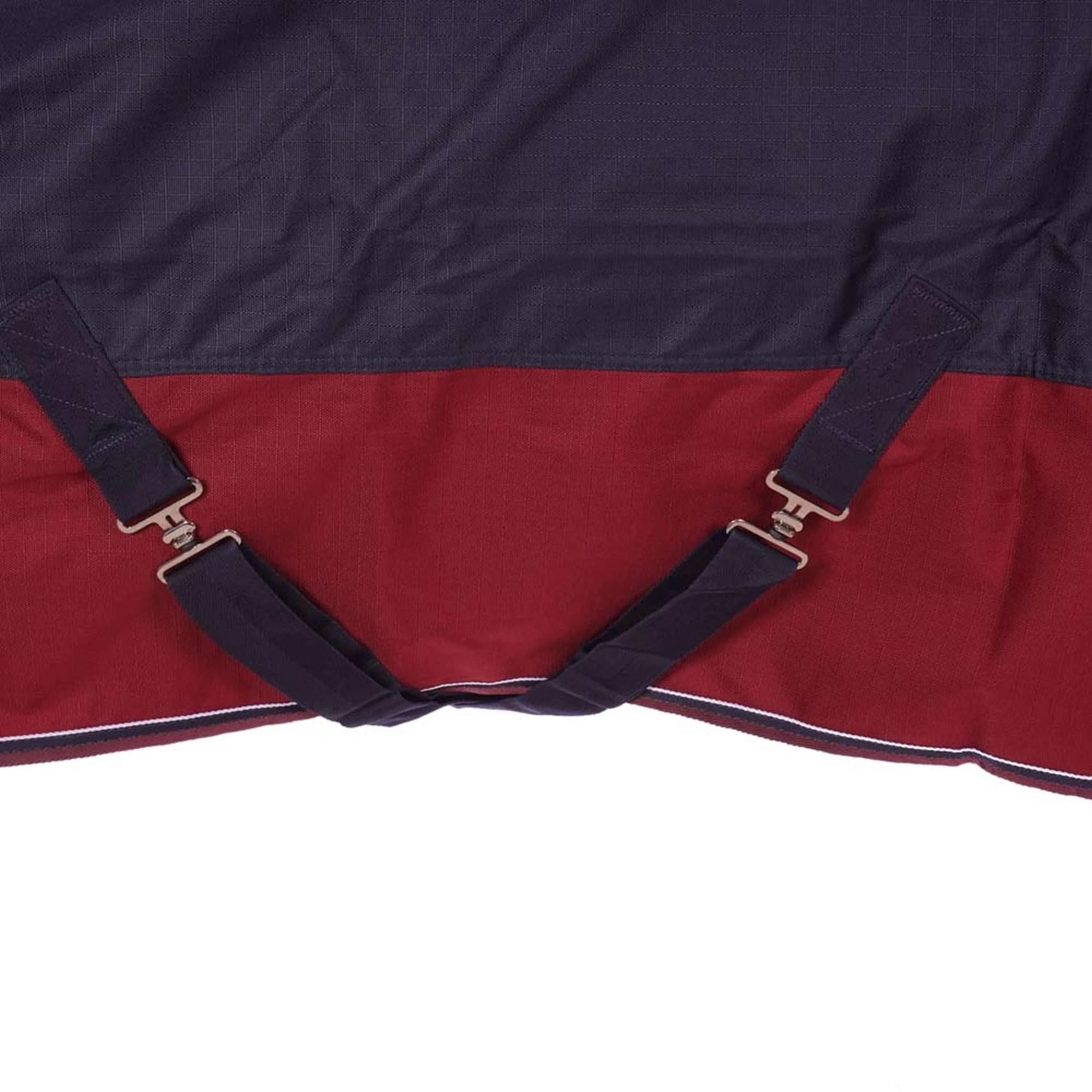 EQUITHÈME Couverture d'Extérieur Tyrex 1200D 150g avec Demi Cou Marine/Bordeaux - Image 7