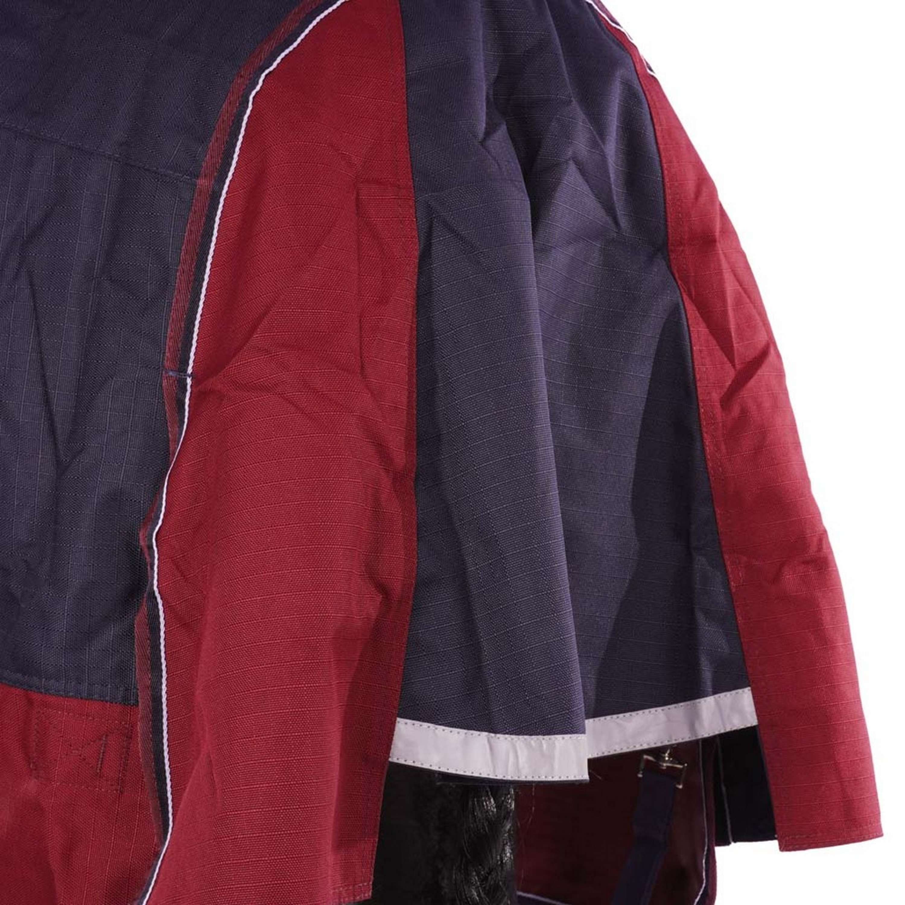 EQUITHÈME Couverture d'Extérieur Tyrex 1200D 150g avec Demi Cou Marine/Bordeaux - Image 9