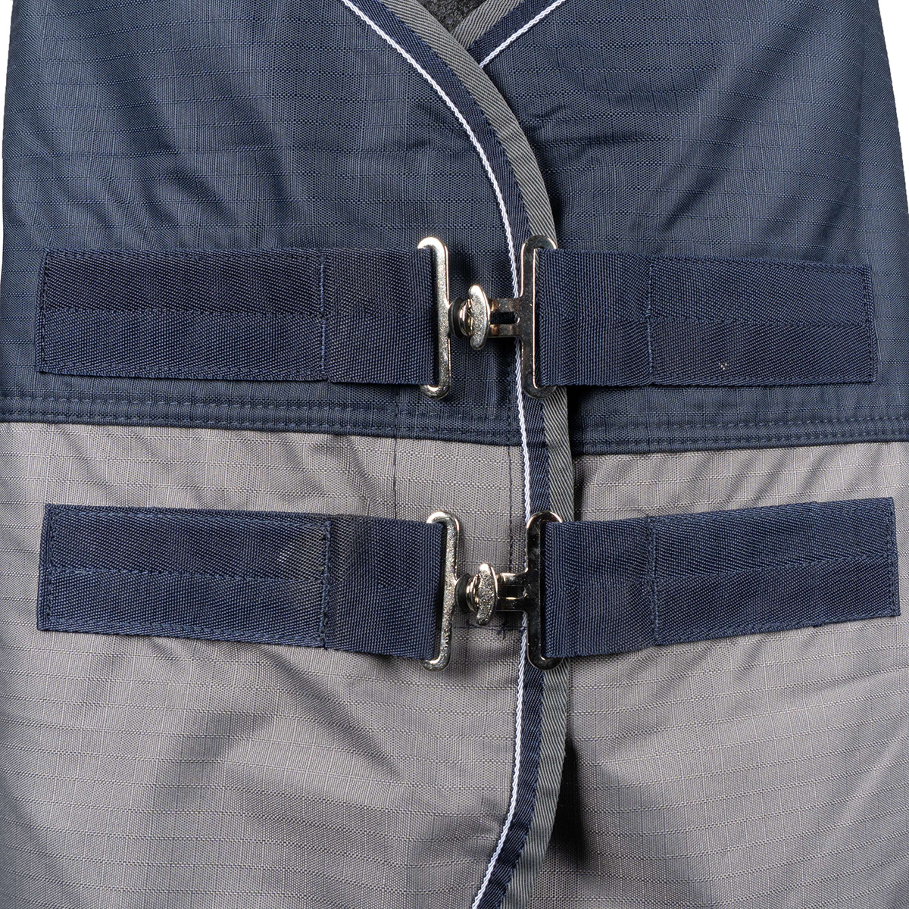 EQUITHÈME Couverture d'Extérieur Tyrex 600 D Fleece 0g Polaire Bleu Marine/Gris - Image 2