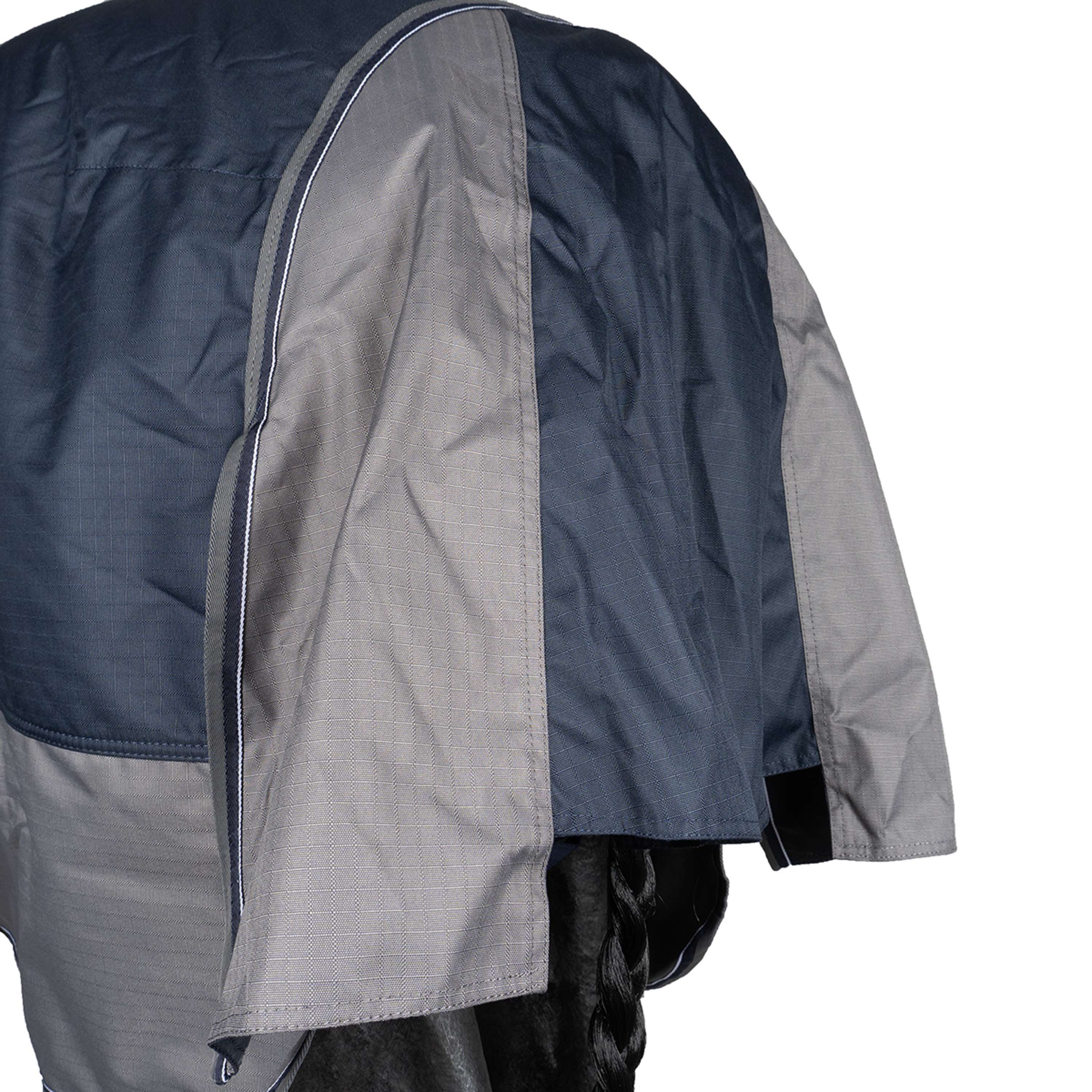 EQUITHÈME Couverture d'Extérieur Tyrex 600 D Fleece 0g Polaire Bleu Marine/Gris - Image 7