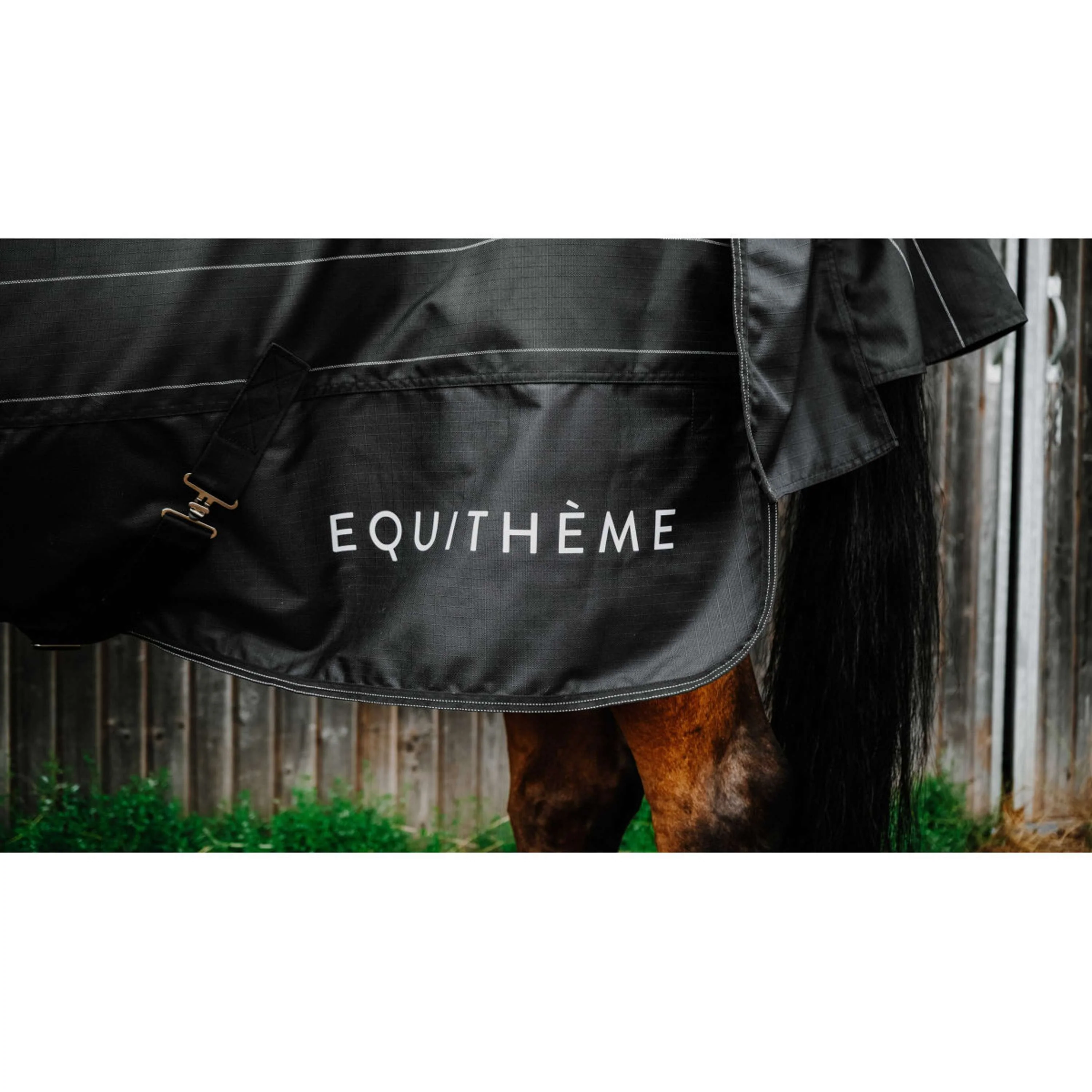EQUITHÈME Couverture Imperméable Lumin 600D 50g Noir - Image 4