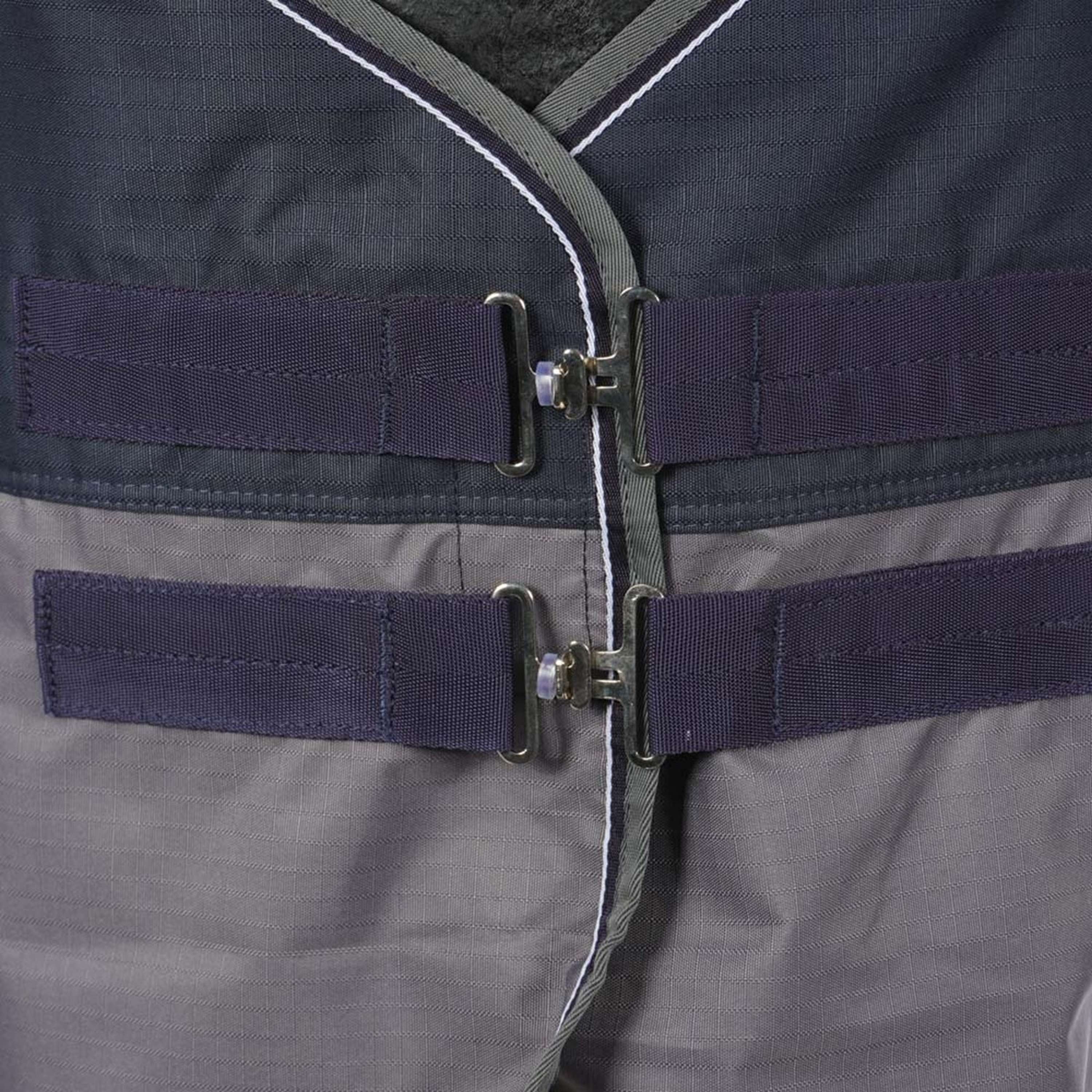 EQUITHÈME Couverture Imperméable Tyrex 600D 50g Marine/Gris Dots - Image 5