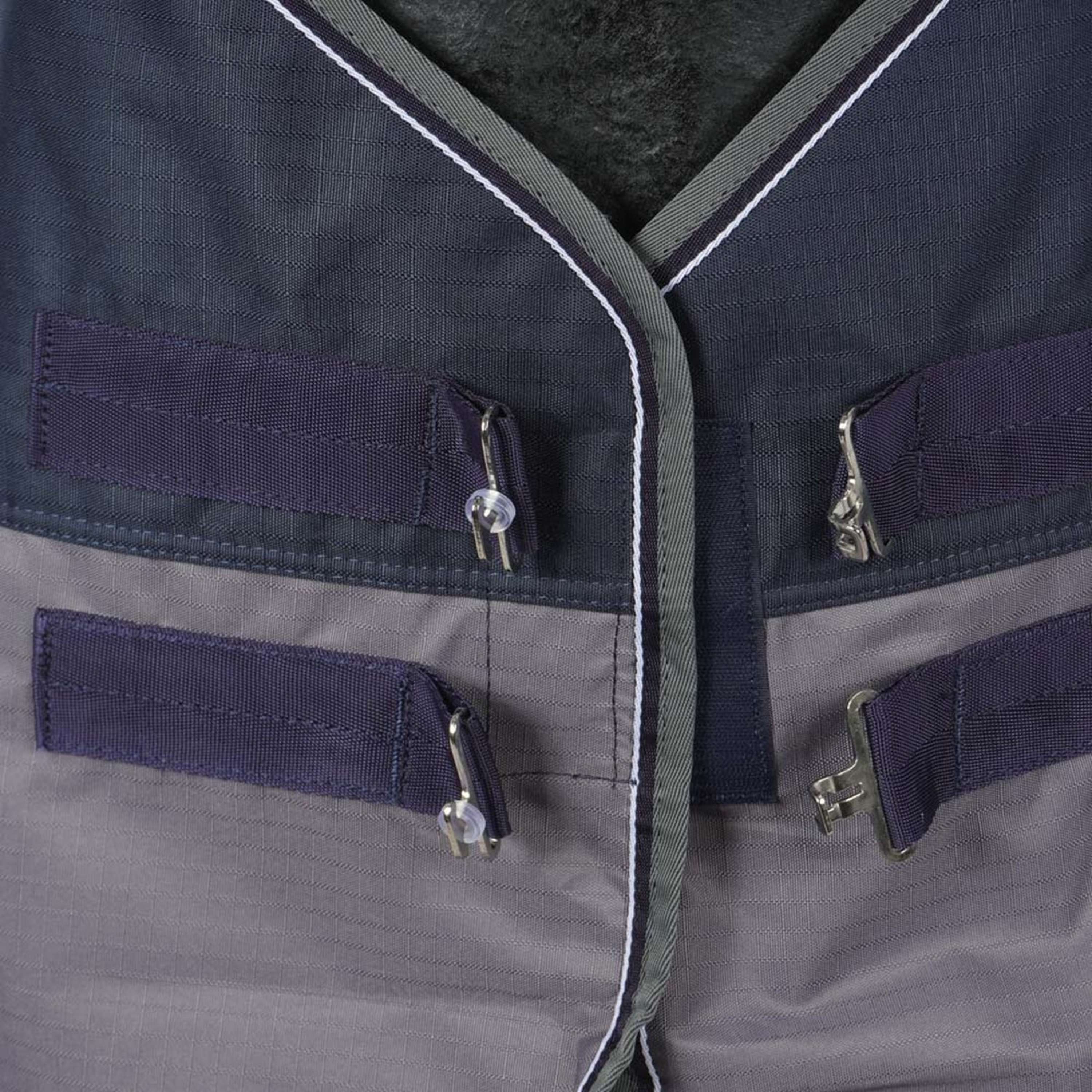 EQUITHÈME Couverture Imperméable Tyrex 600D 50g Marine/Gris Dots - Image 6