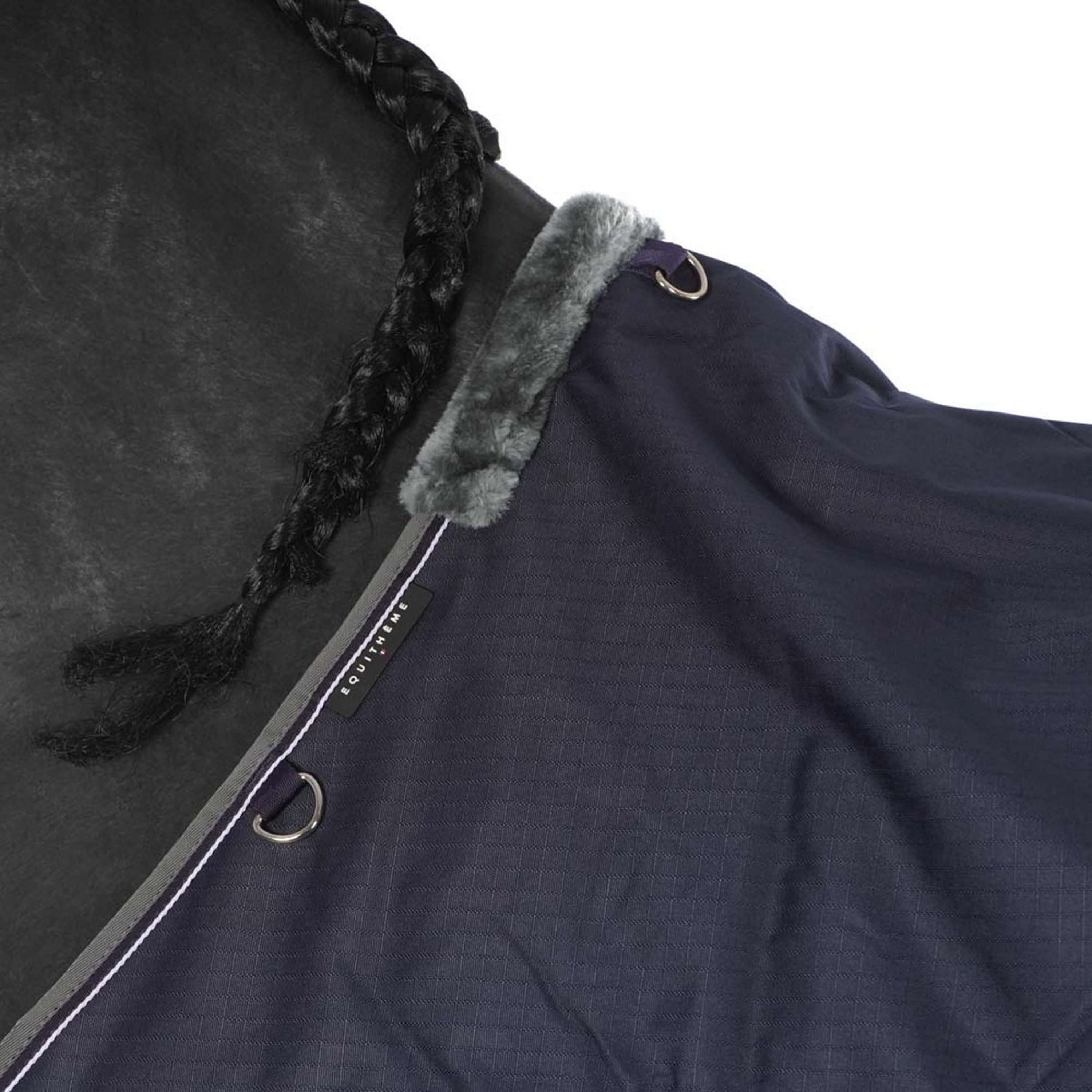 EQUITHÈME Couverture Imperméable Tyrex 600D 50g Marine/Gris Dots - Image 7
