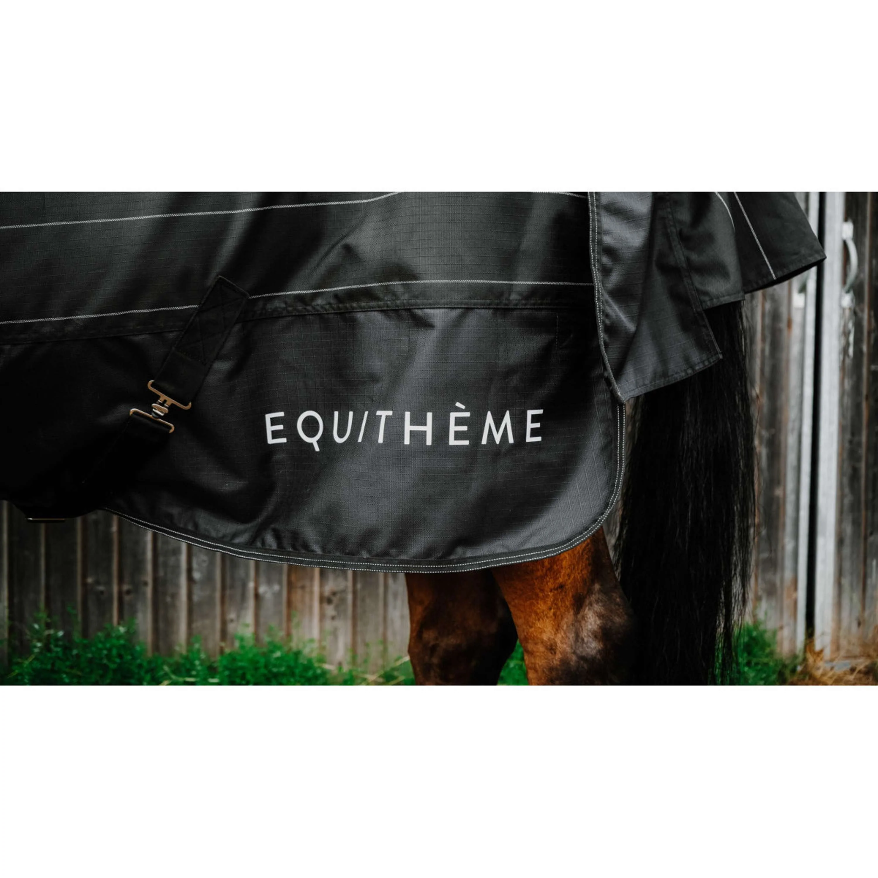 EQUITHÈME Couverture Imperméable TYREX Lumin 600D 0g Noir - Image 4