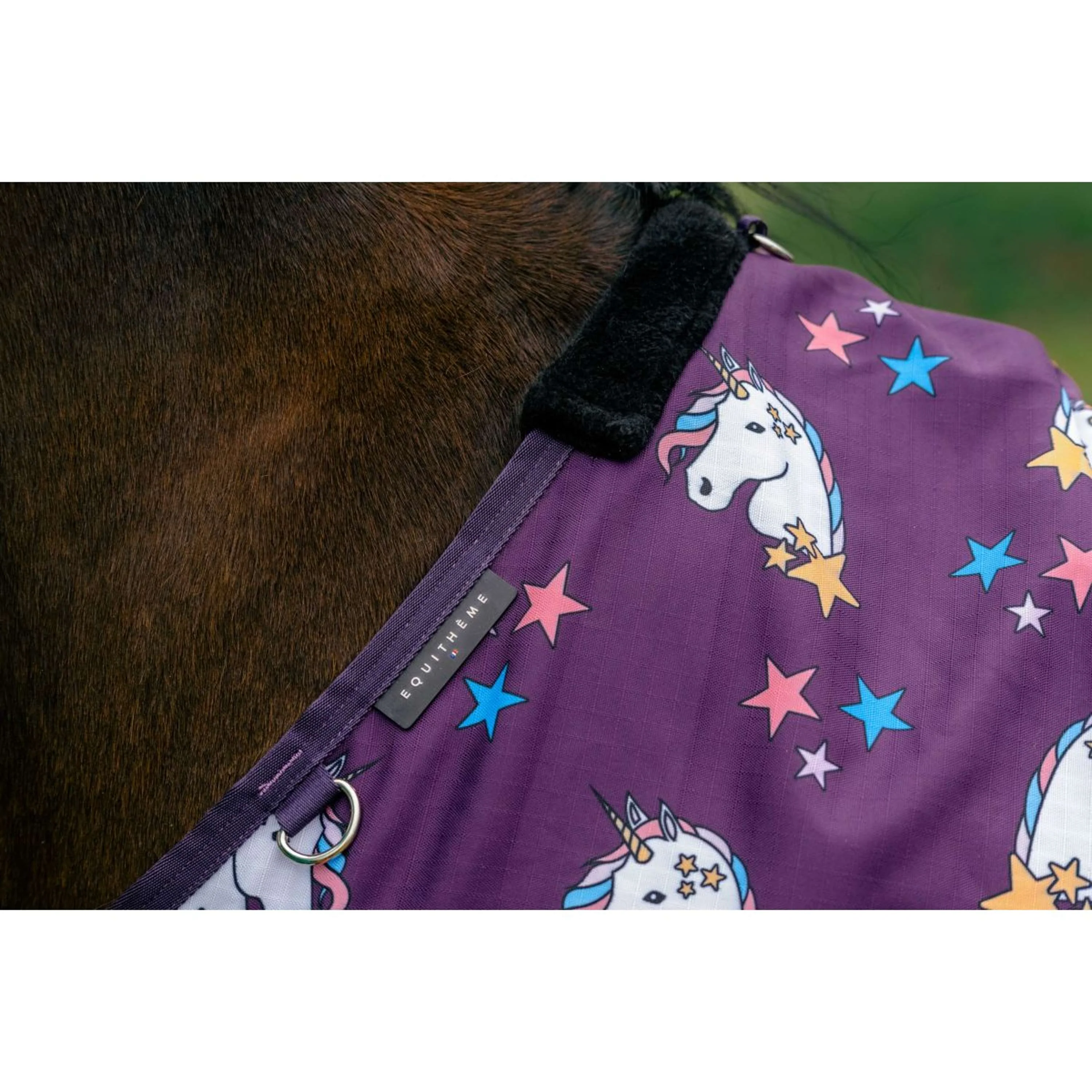 EQUITHÈME Couverture Turnout Unicorn 600D 0g Prune - Image 2