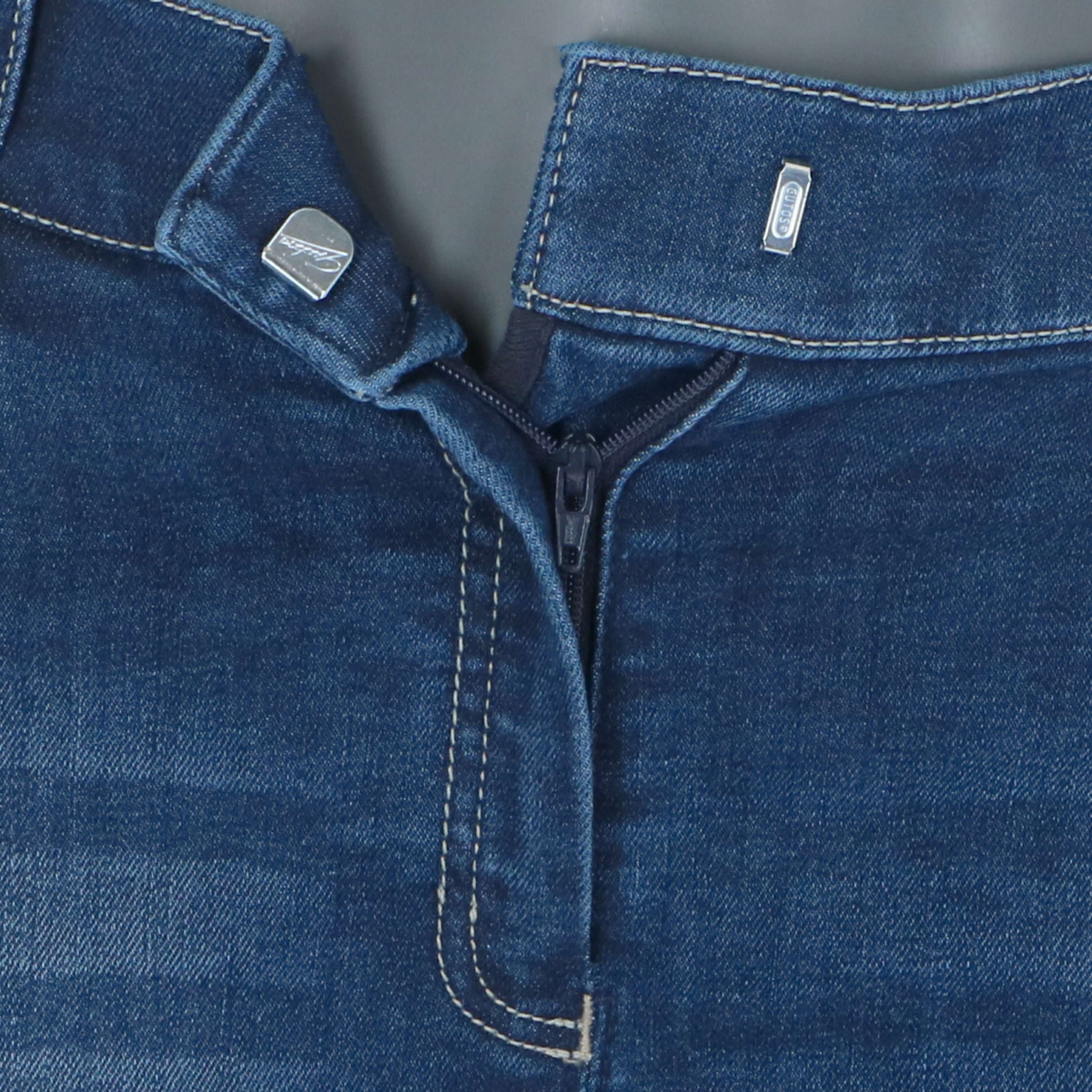 EQUITHÈME Pantalon d'Équitation Texas Denim bleu/Beige - Image 5
