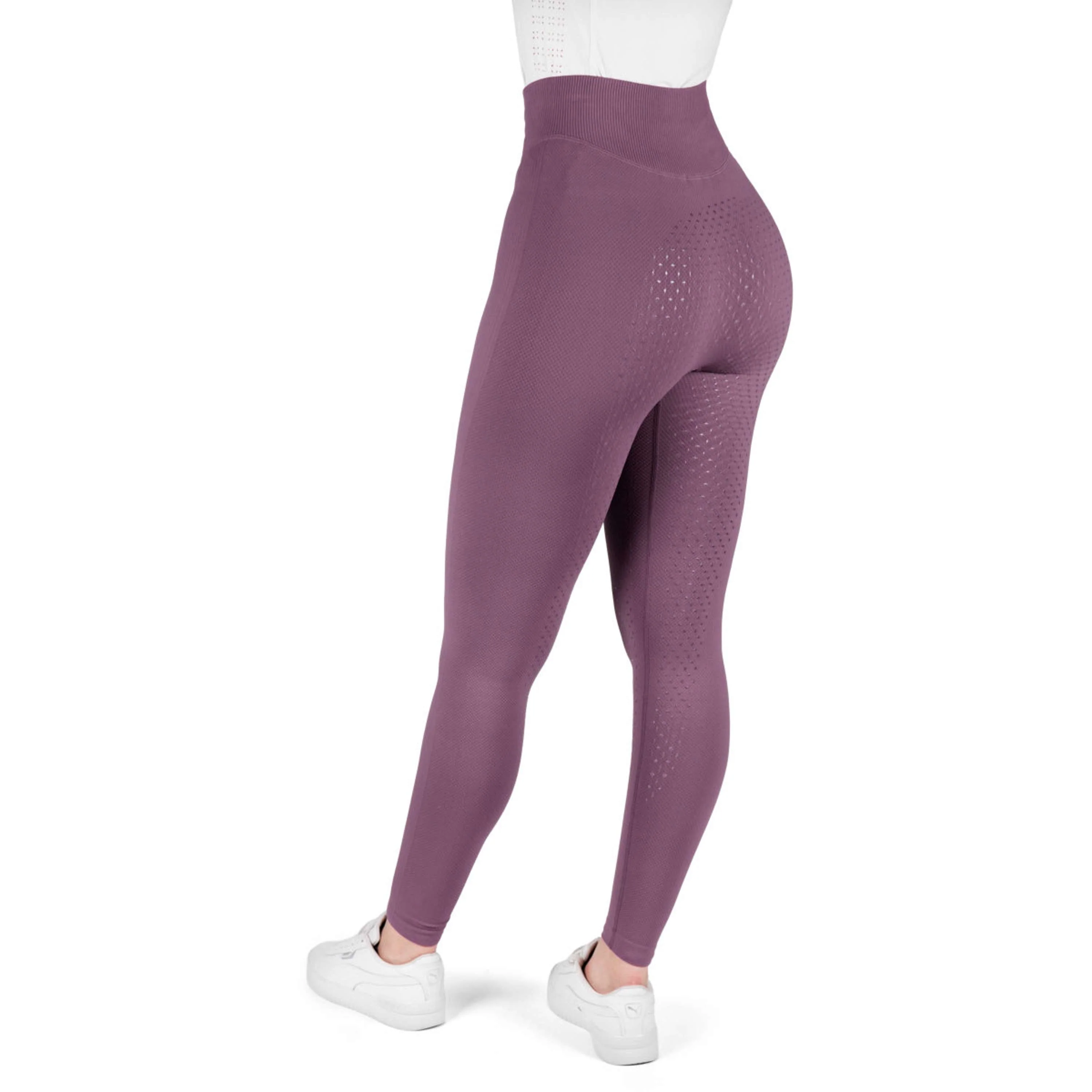EQUITHÈME Legging d'Équitation Acacia Full Grip Lilas - Image 2
