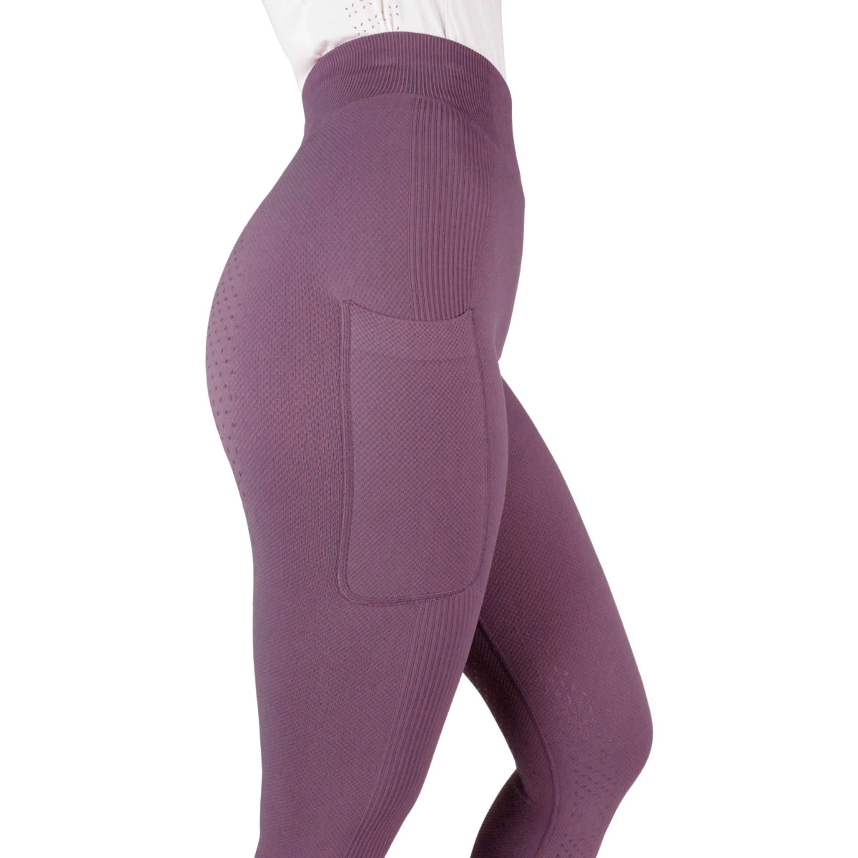 EQUITHÈME Legging d'Équitation Acacia Full Grip Lilas - Image 6