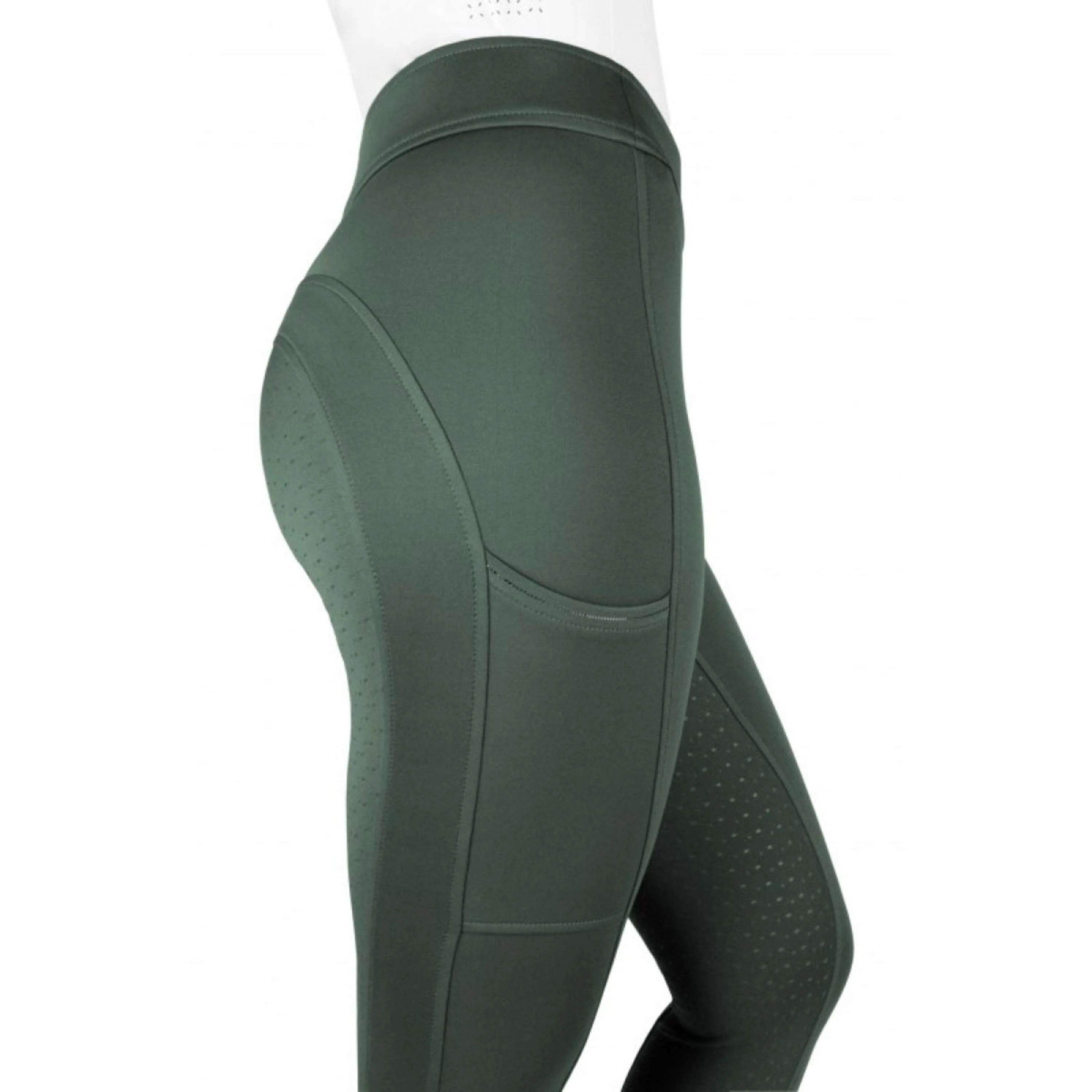 EQUITHÈME Legging d'Équitation Birdy Full Grip Khaki - Image 4