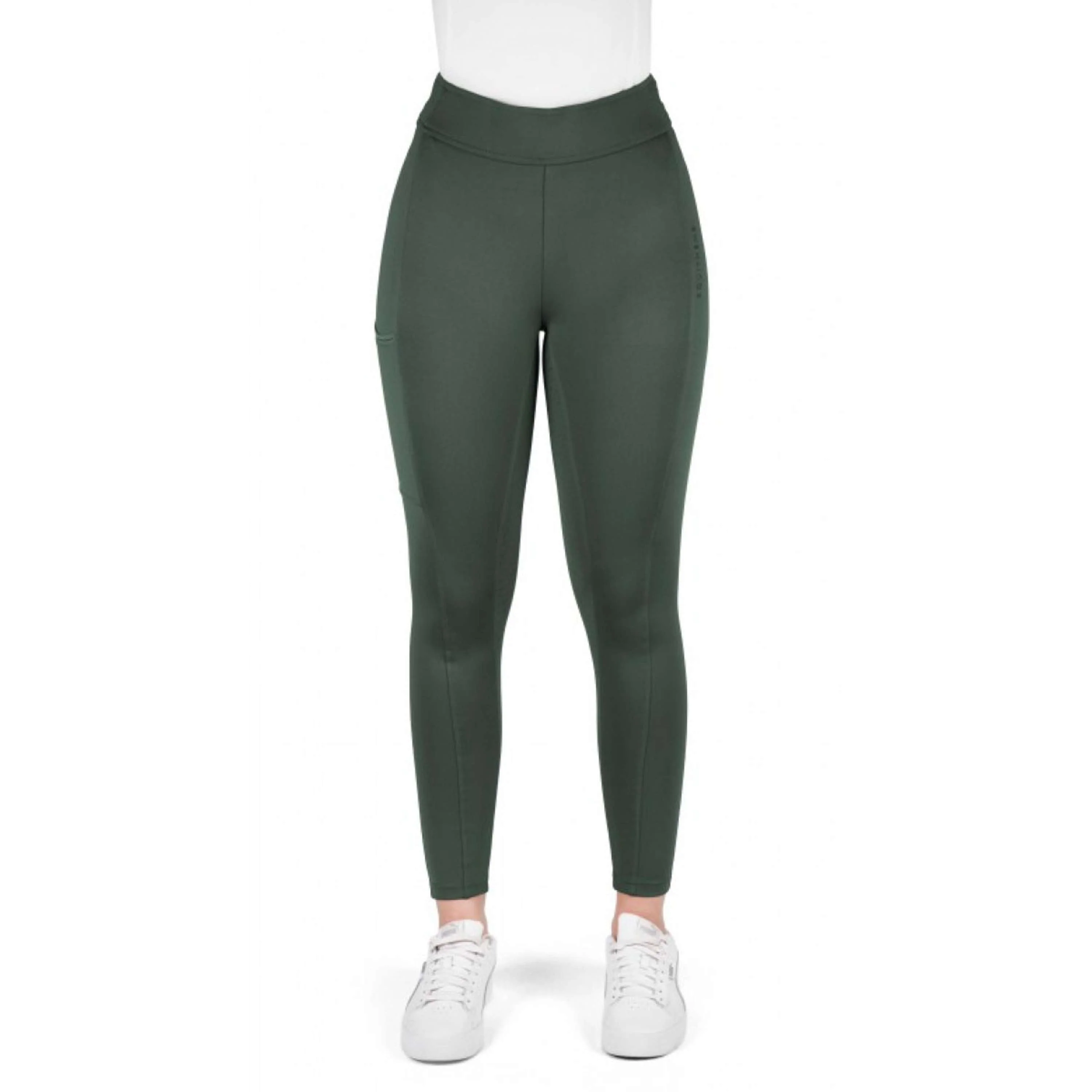 EQUITHÈME Legging d'Équitation Birdy Full Grip Khaki - Image 5