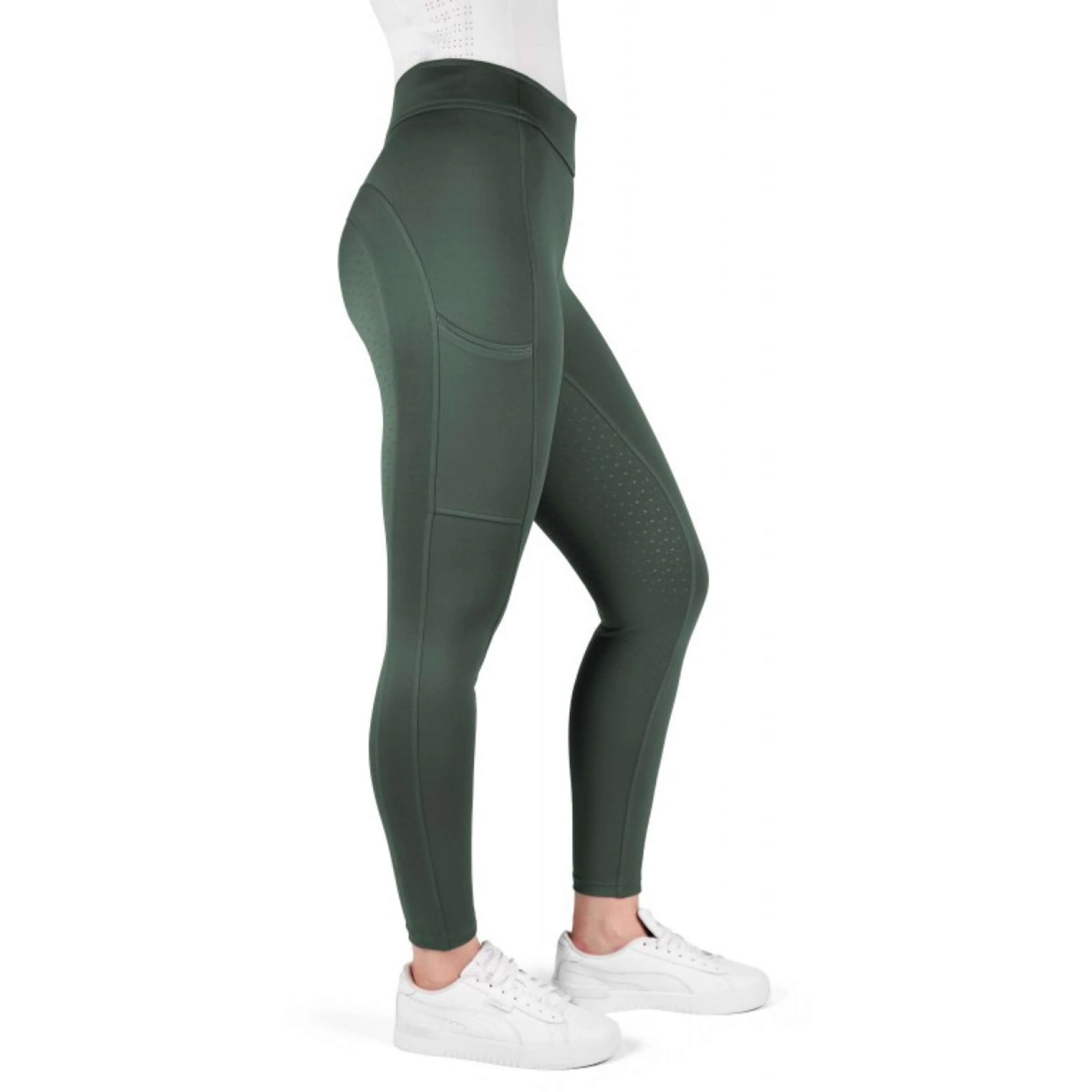 EQUITHÈME Legging d'Équitation Birdy Full Grip Khaki - Image 7