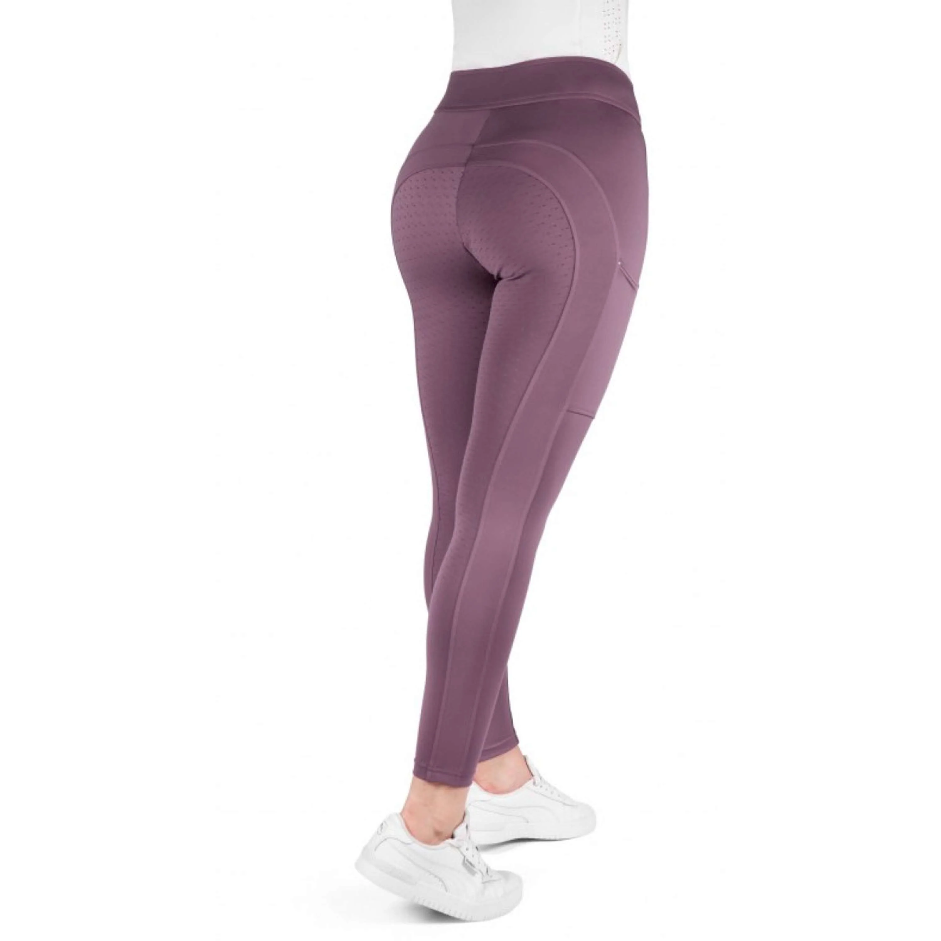 EQUITHÈME Legging d'Équitation Birdy Full Grip Lilas - Image 6