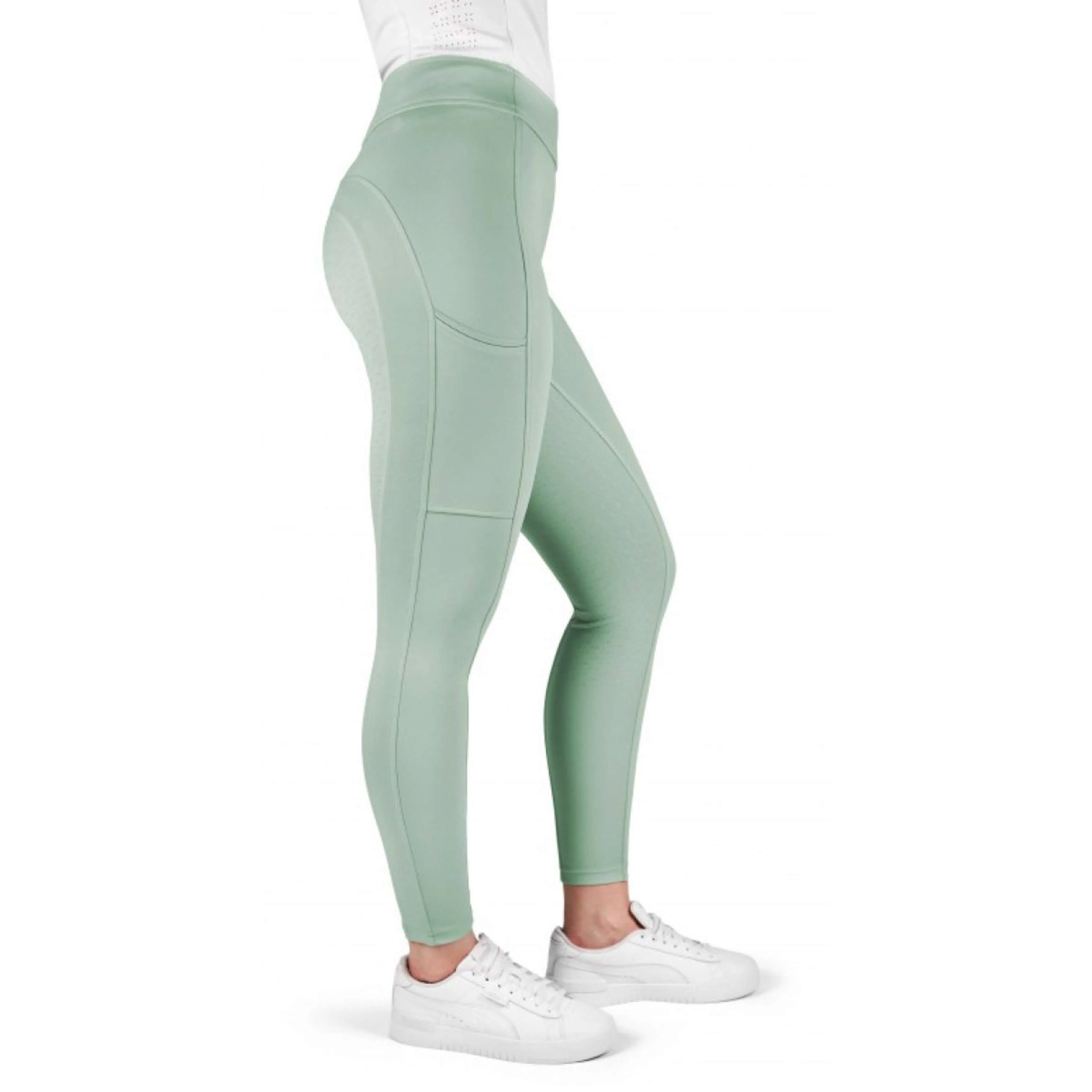 EQUITHÈME Legging d'Équitation Birdy Full Grip Vert clair - Image 6