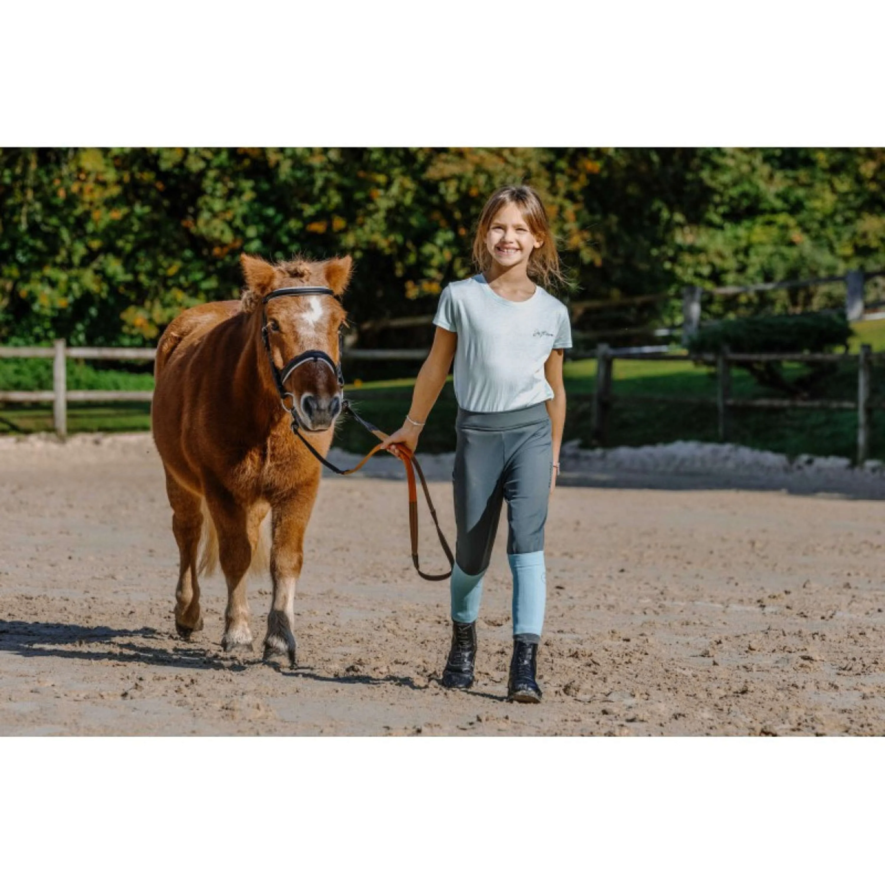 EQUITHÈME Legging d'Équitation Birdy Kids Full Grip Khaki - Image 2