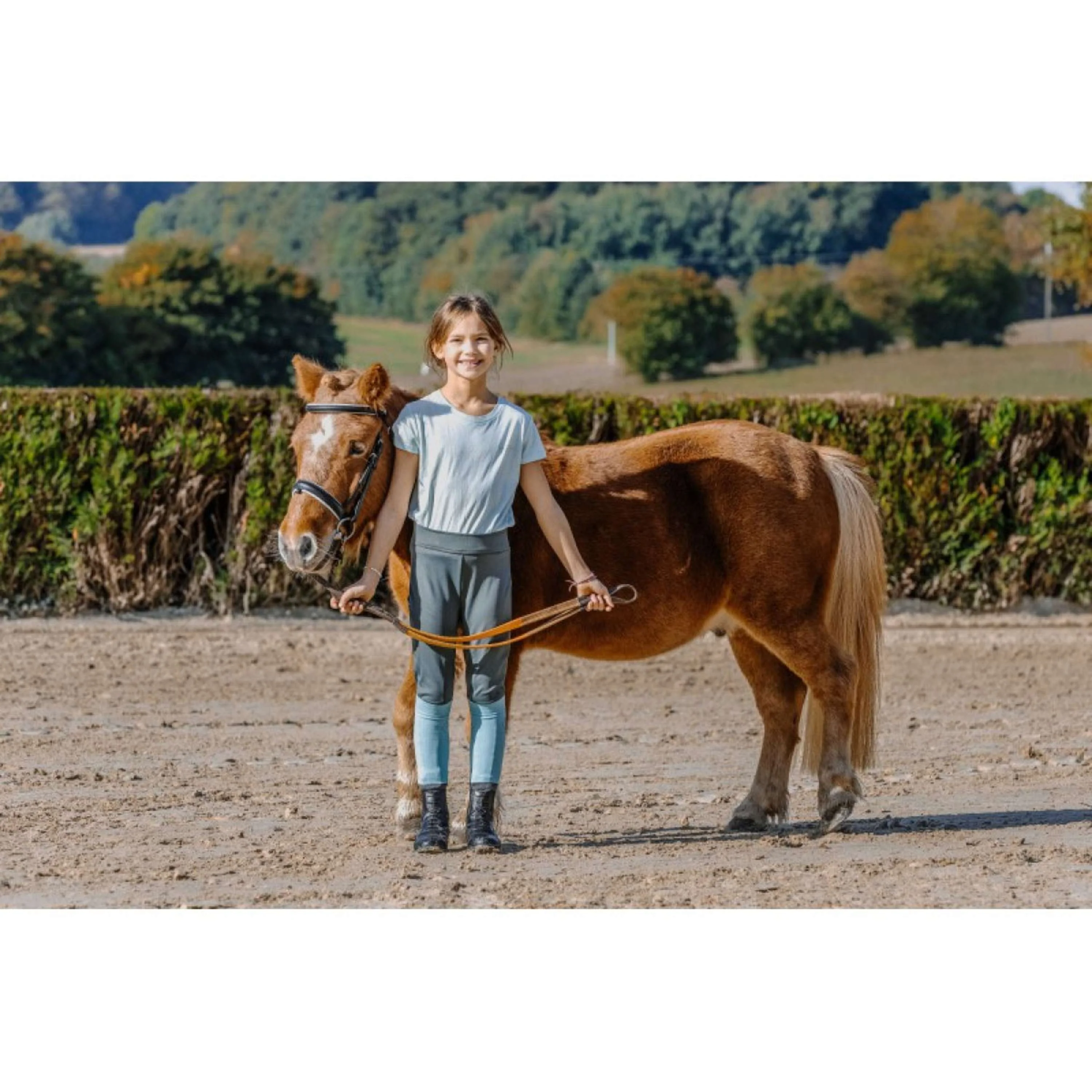 EQUITHÈME Legging d'Équitation Birdy Kids Full Grip Khaki - Image 4