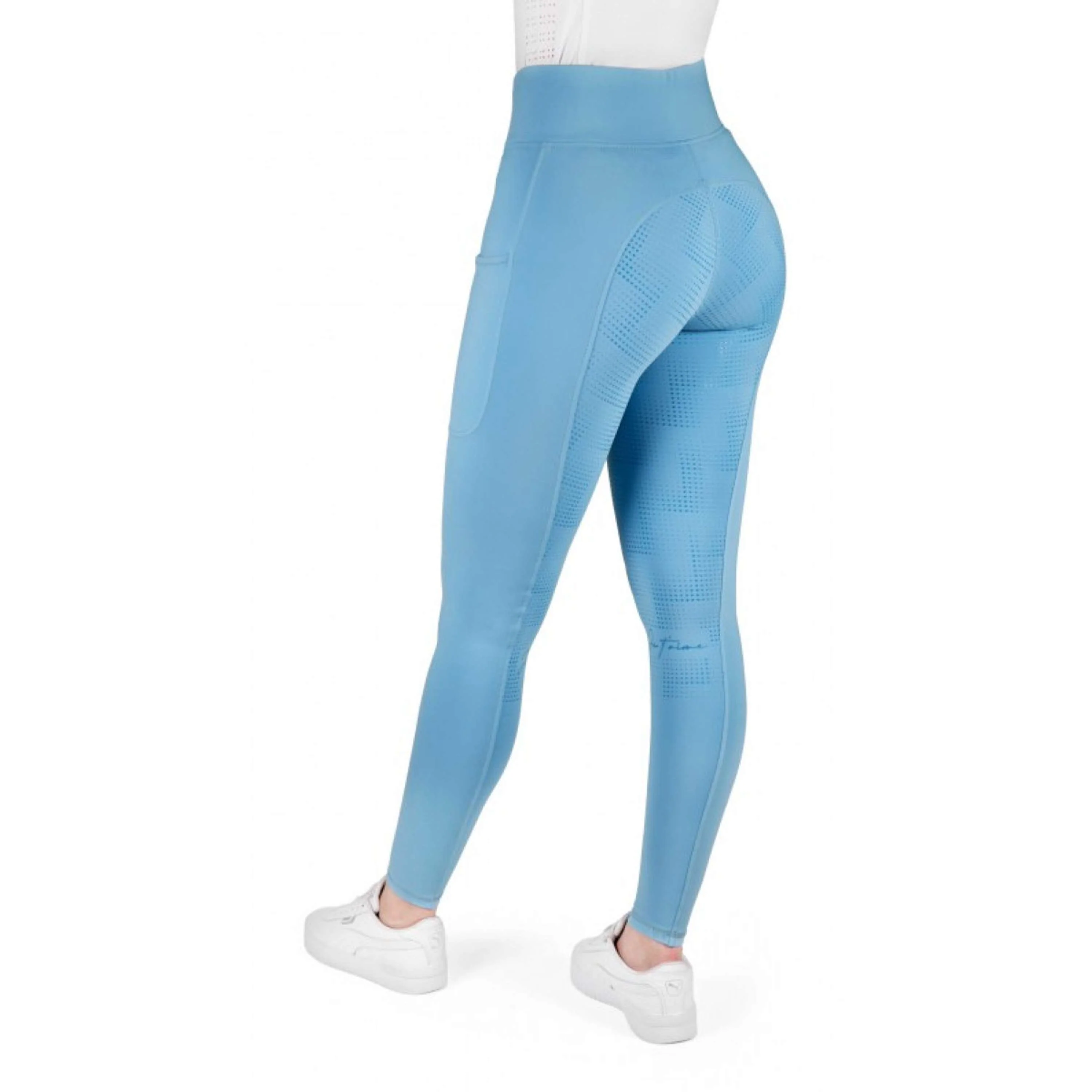 EQUITHÈME Legging d'Équitation Fanny Full Grip Bleu Clair - Image 11