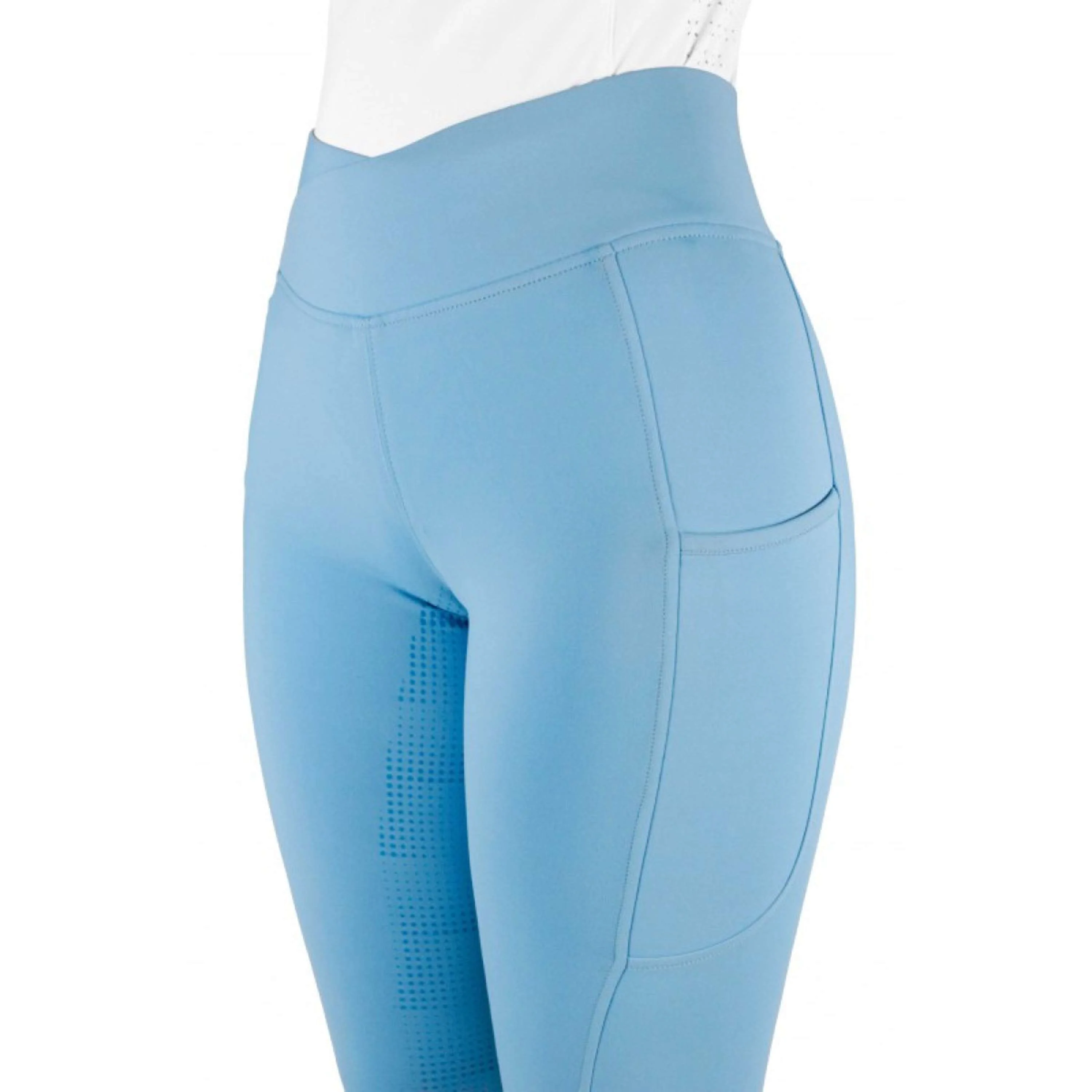 EQUITHÈME Legging d'Équitation Fanny Full Grip Bleu Clair - Image 4