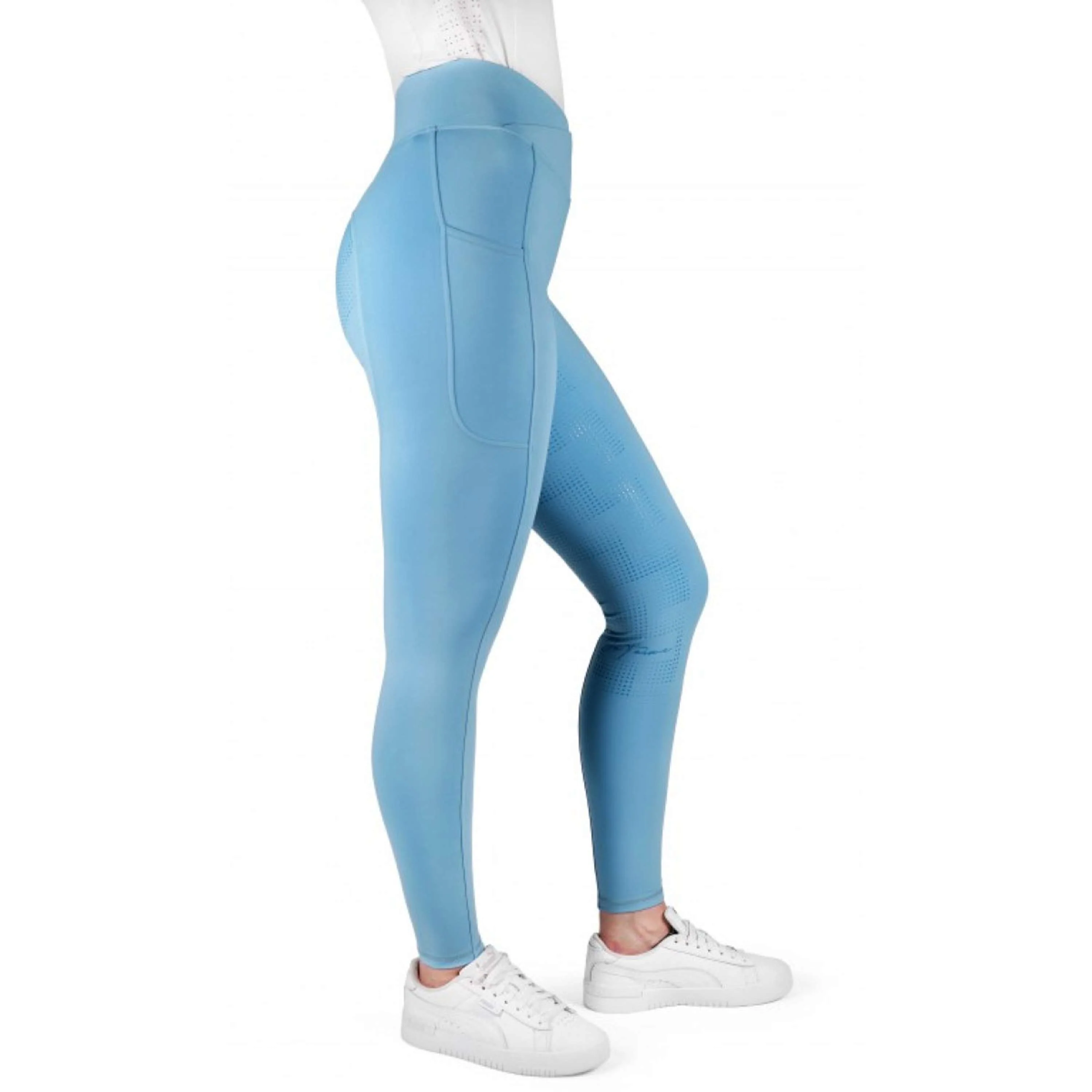 EQUITHÈME Legging d'Équitation Fanny Full Grip Bleu Clair - Image 9