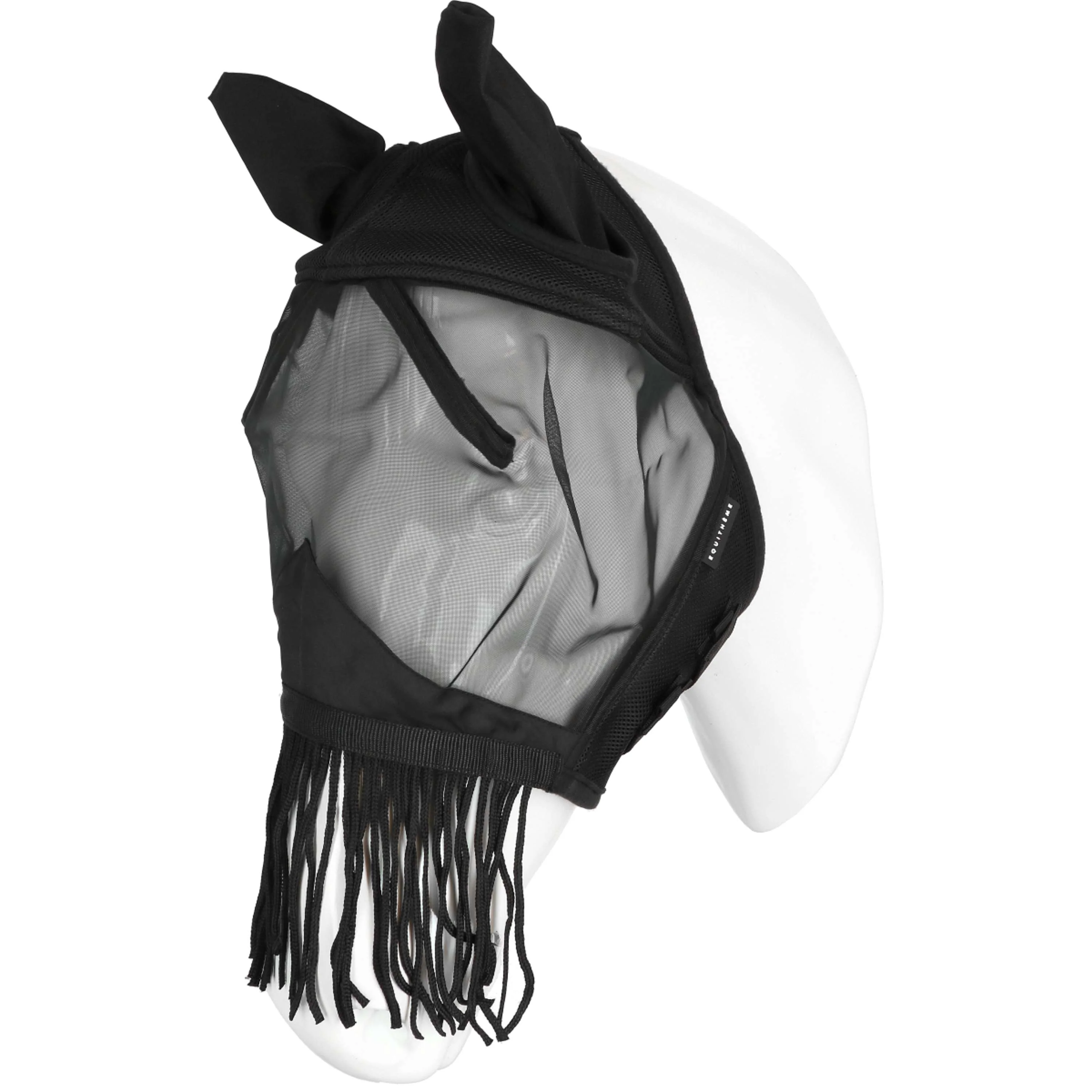 EQUITHÈME Masque Anti-Mouches Franges avec Protection UV Noir - Image 2