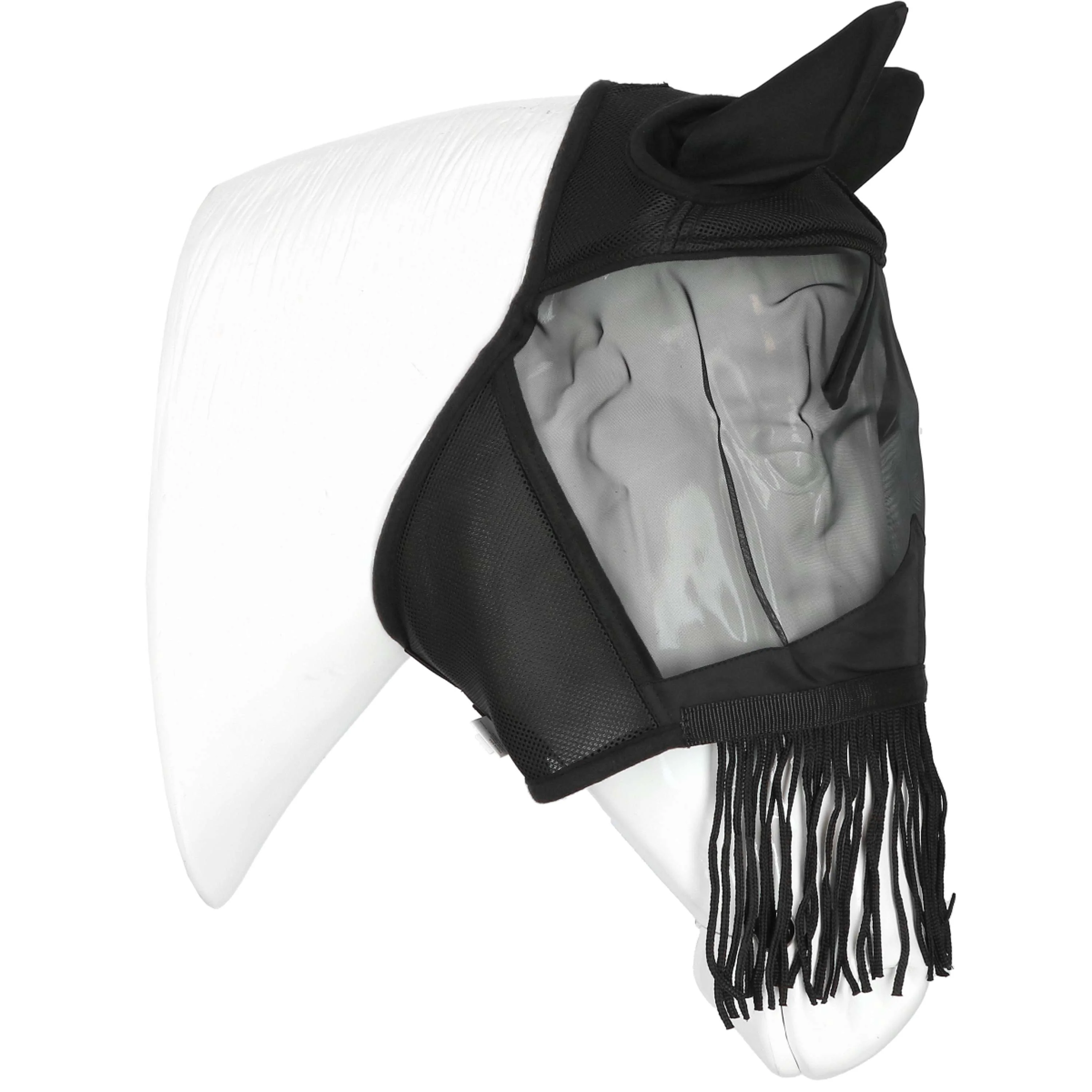 EQUITHÈME Masque Anti-Mouches Franges avec Protection UV Noir - Image 3