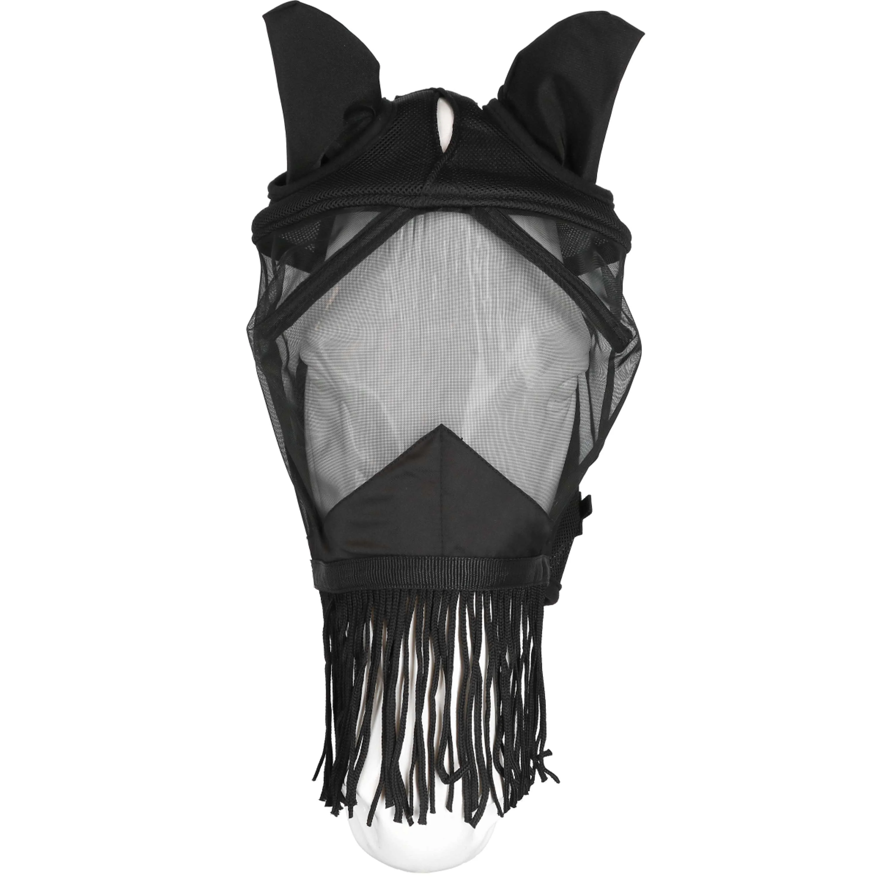 EQUITHÈME Masque Anti-Mouches Franges avec Protection UV Noir - Image 5