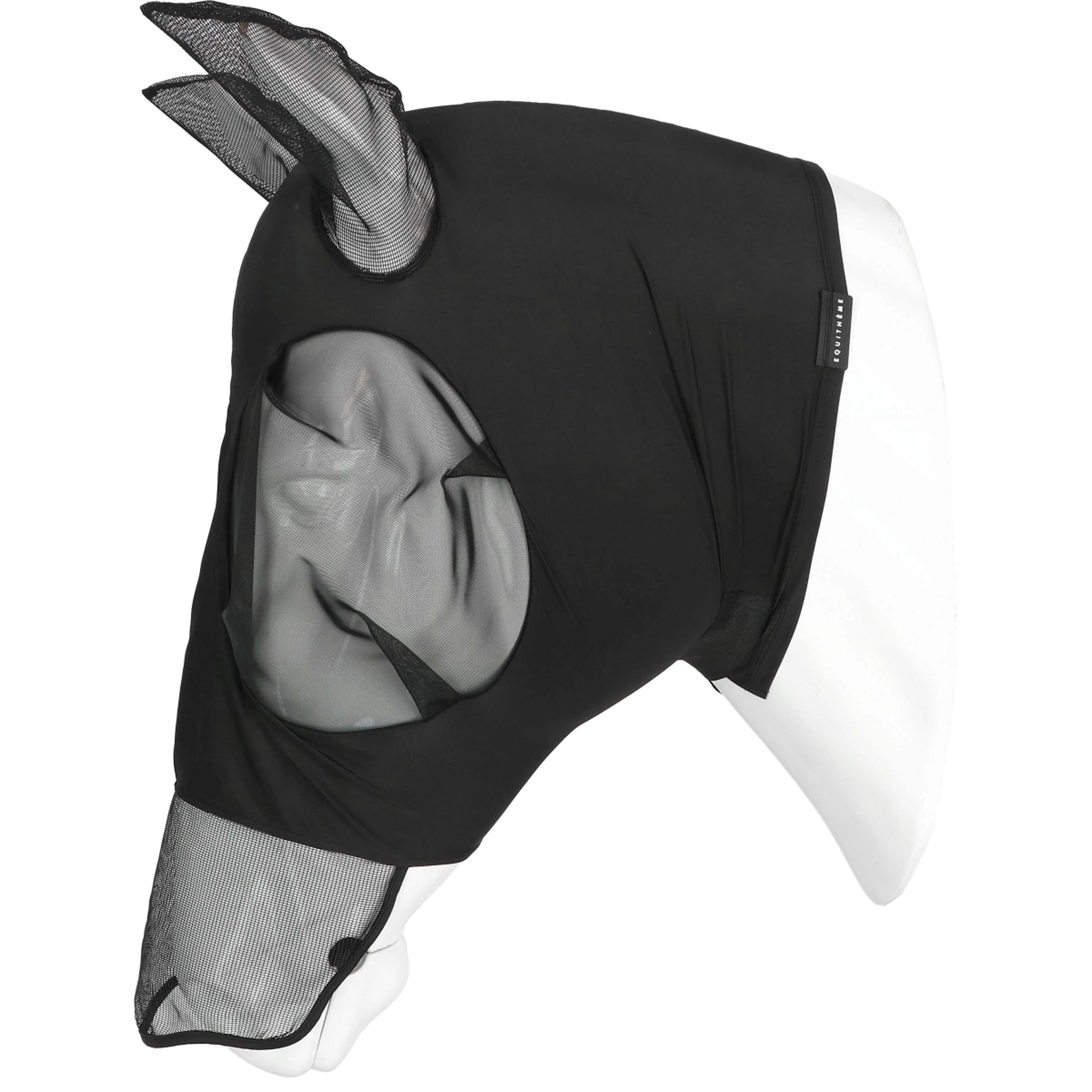 EQUITHÈME Masque Anti-Mouches Hood avec Protection UV Noir - Image 4
