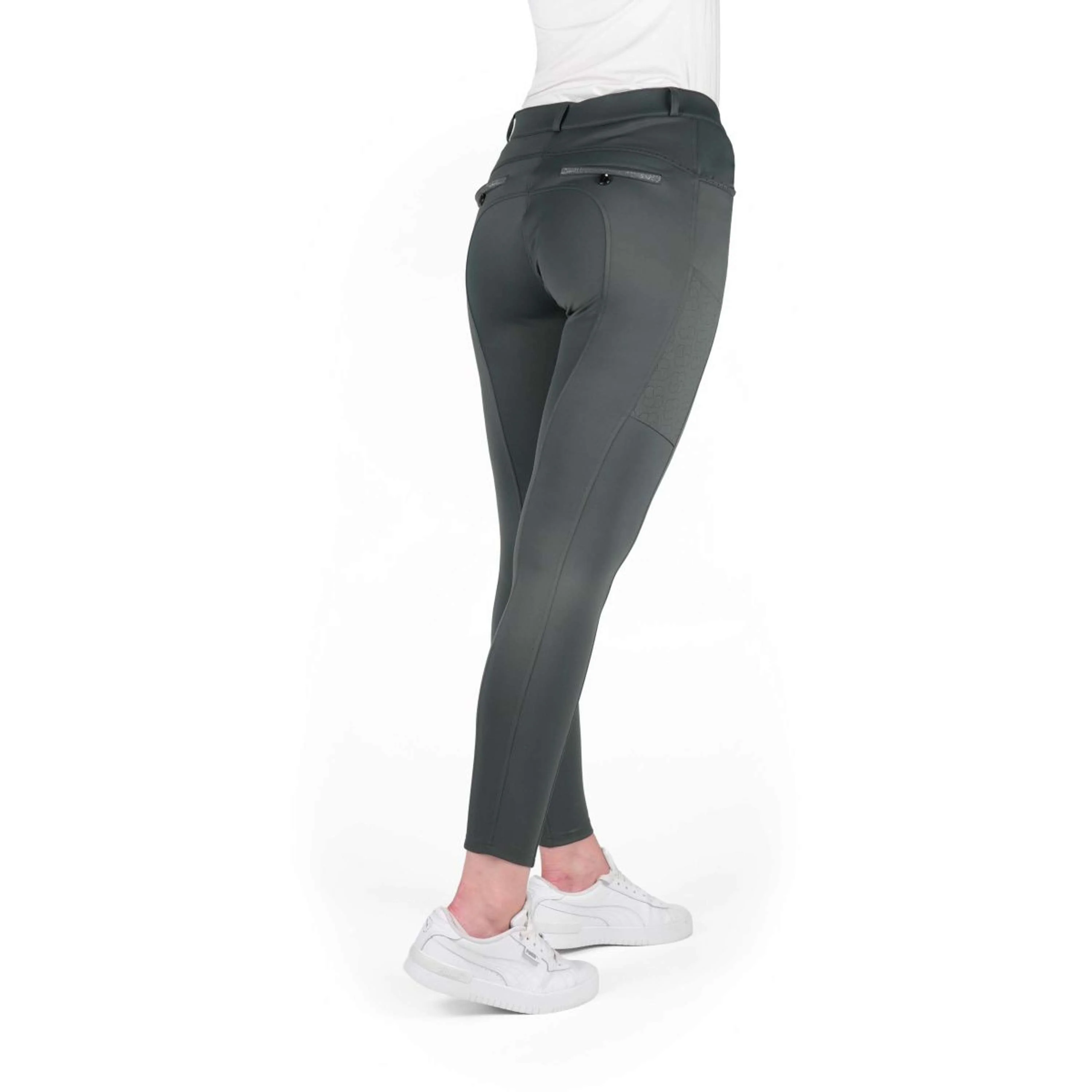 EQUITHÈME Pantalon d'Équitation Capucine Full Grip Gris - Image 2