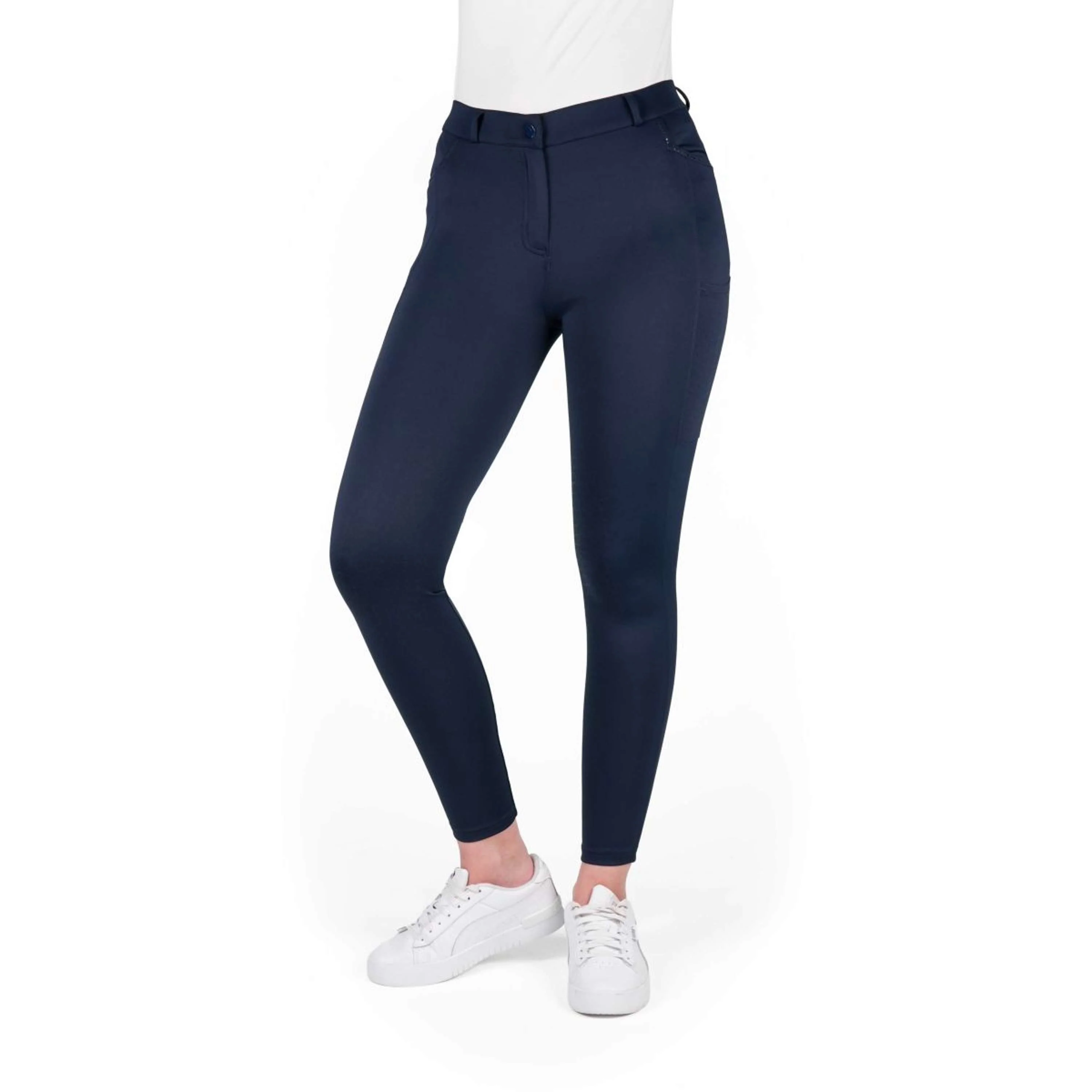 EQUITHÈME Pantalon d'Équitation Capucine Prise de Genou Marin - Image 4