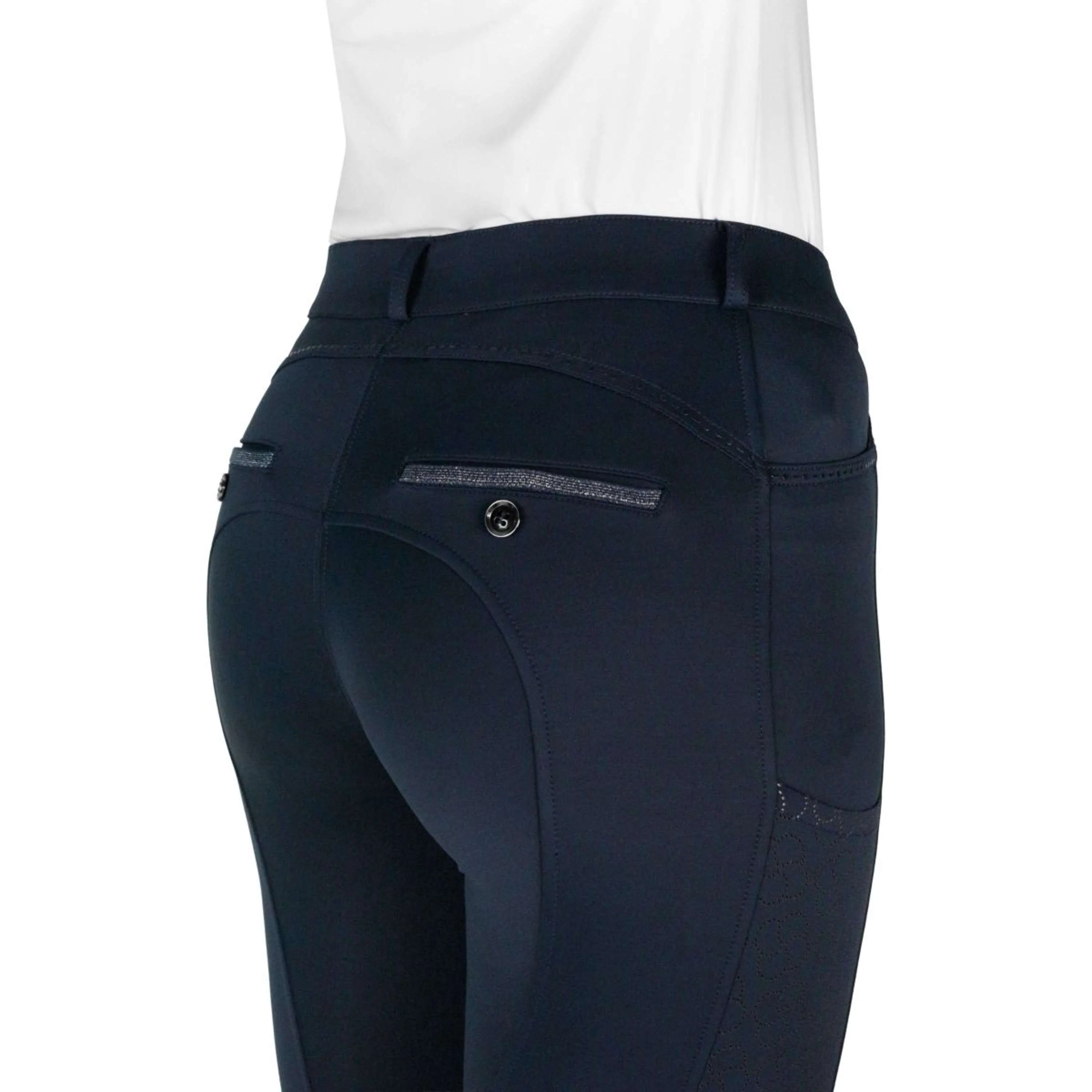 EQUITHÈME Pantalon d'Équitation Capucine Prise de Genou Marin - Image 6