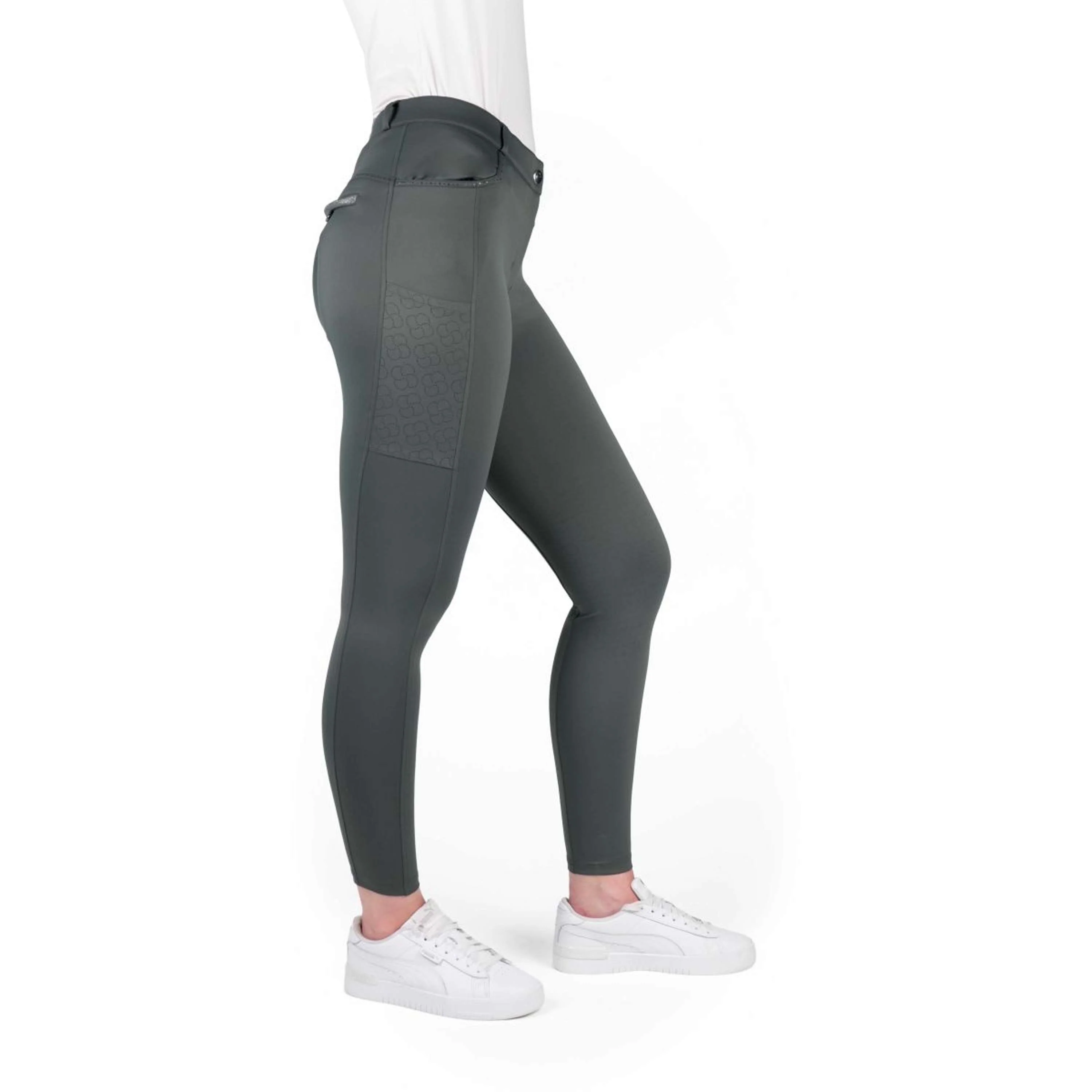 EQUITHÈME Pantalon d'Équitation Capucine Full Grip Vert - Image 3