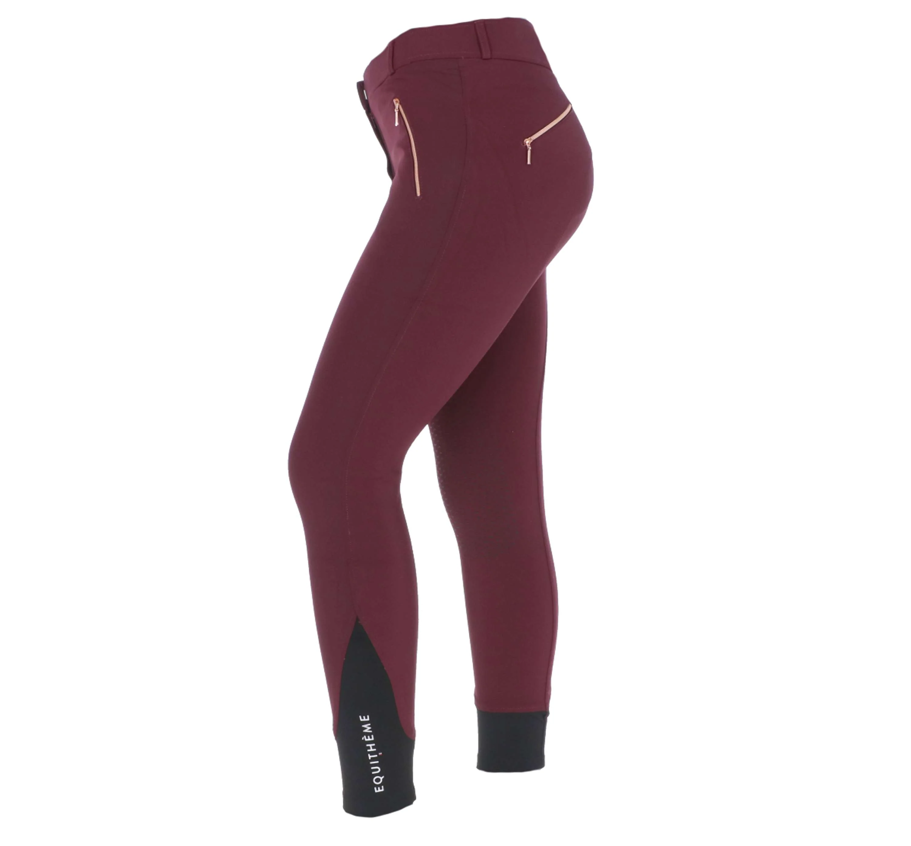 EQUITHÈME Pantalon d'Équitation Kenya Silicone Genouillères Prune - Image 2