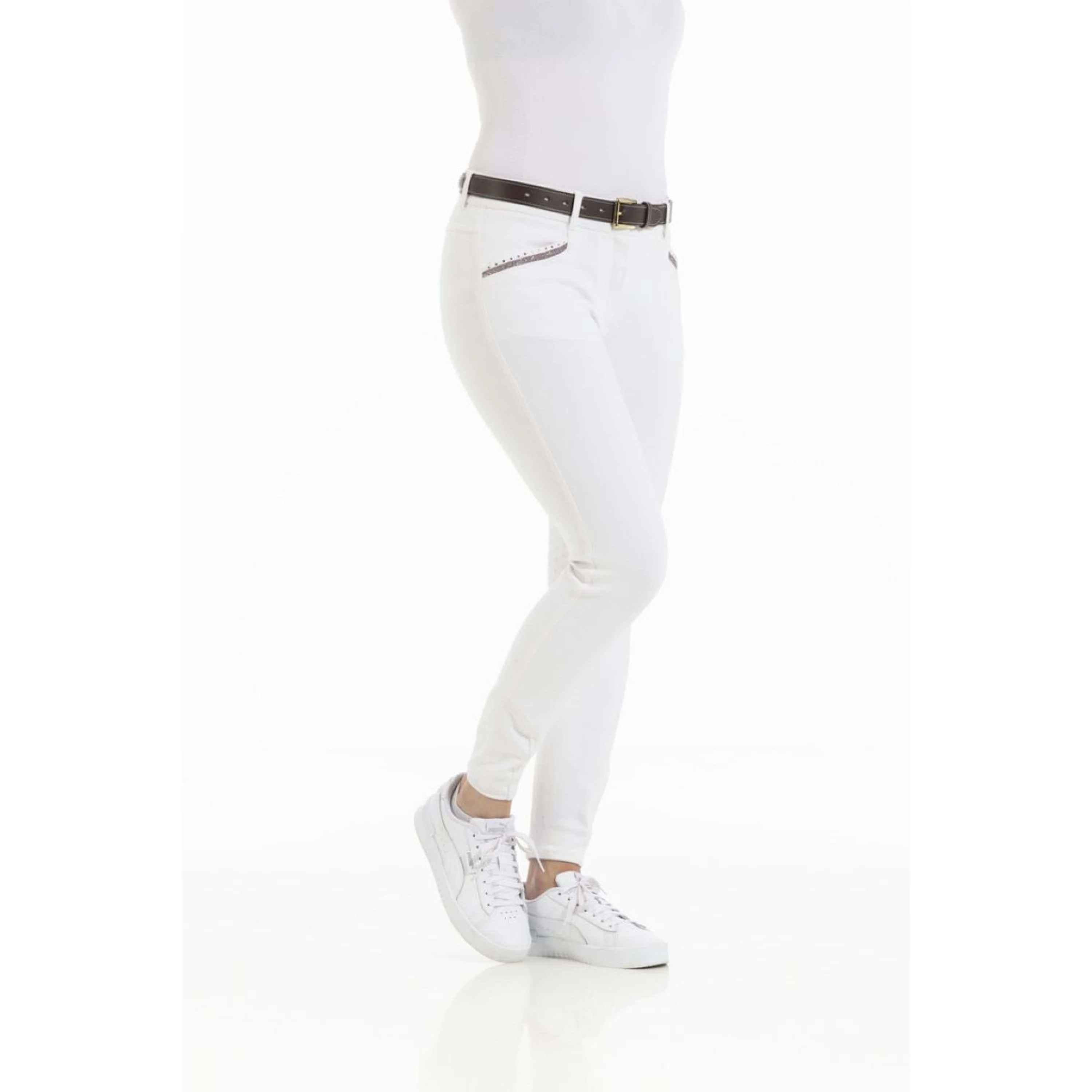 EQUITHÈME Pantalon d'Équitation Kim Organic Cotton Blanc - Image 6