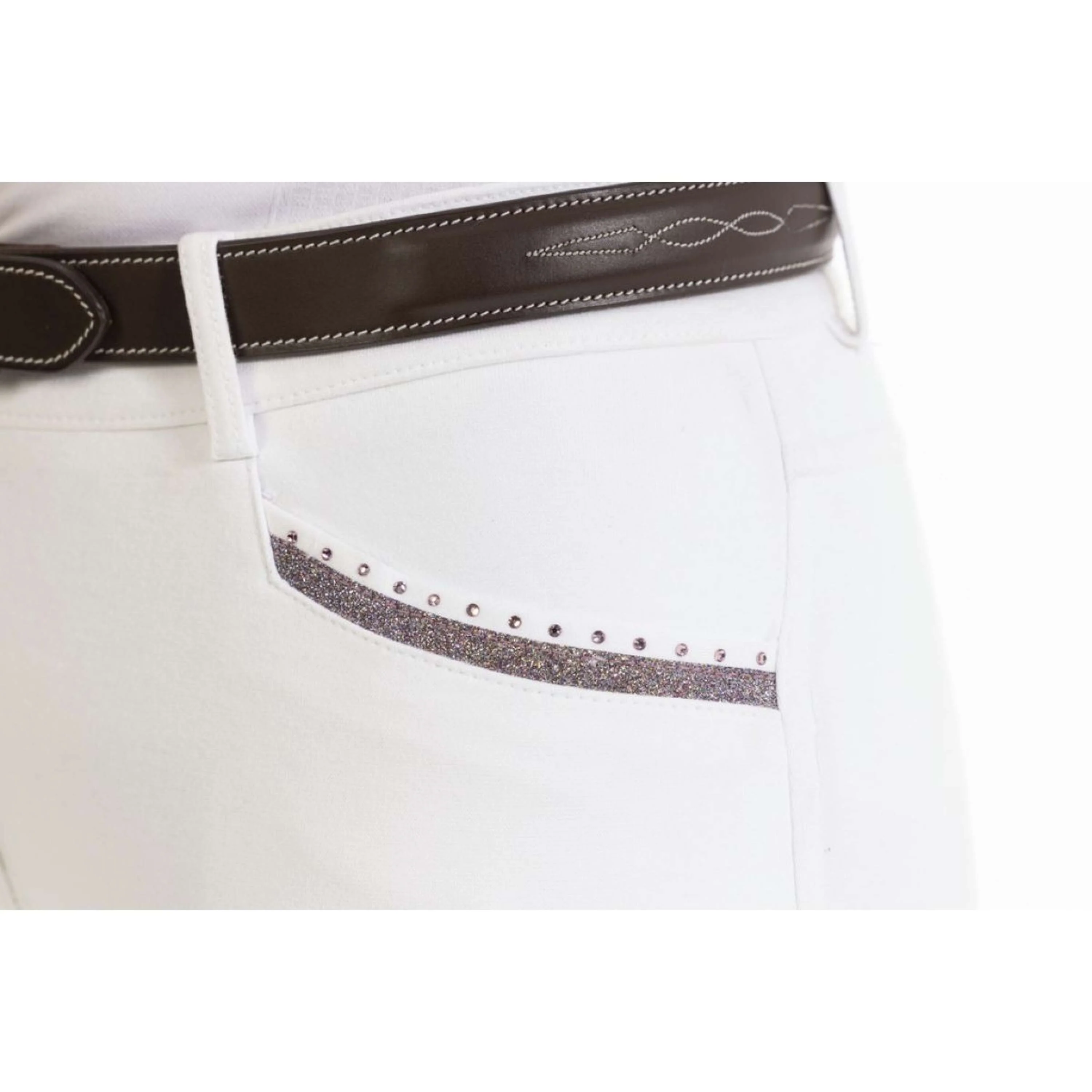EQUITHÈME Pantalon d'Équitation Kim Organic Cotton Blanc - Image 7