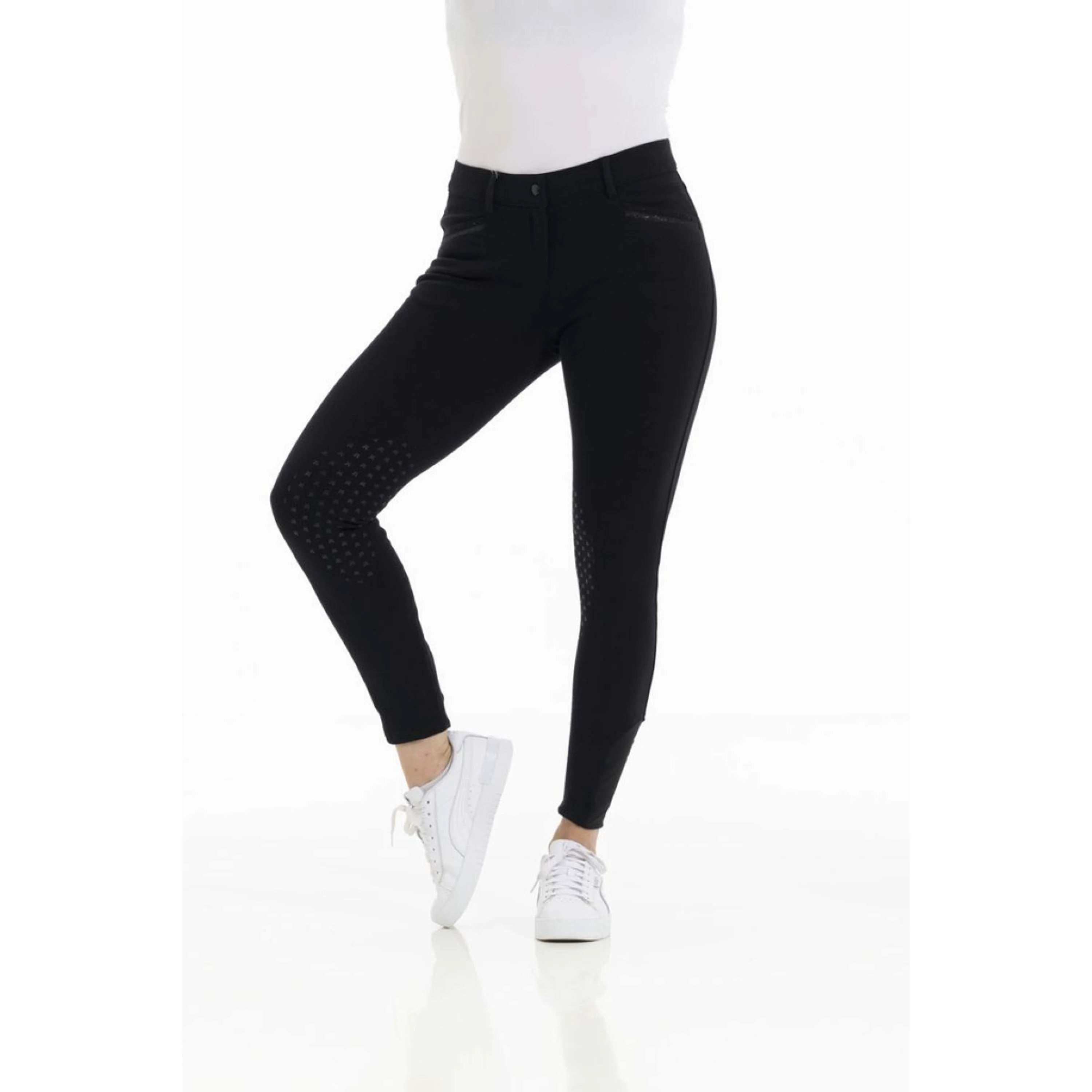 EQUITHÈME Pantalon d'Équitation Kim Organic Cotton Noir - Image 2