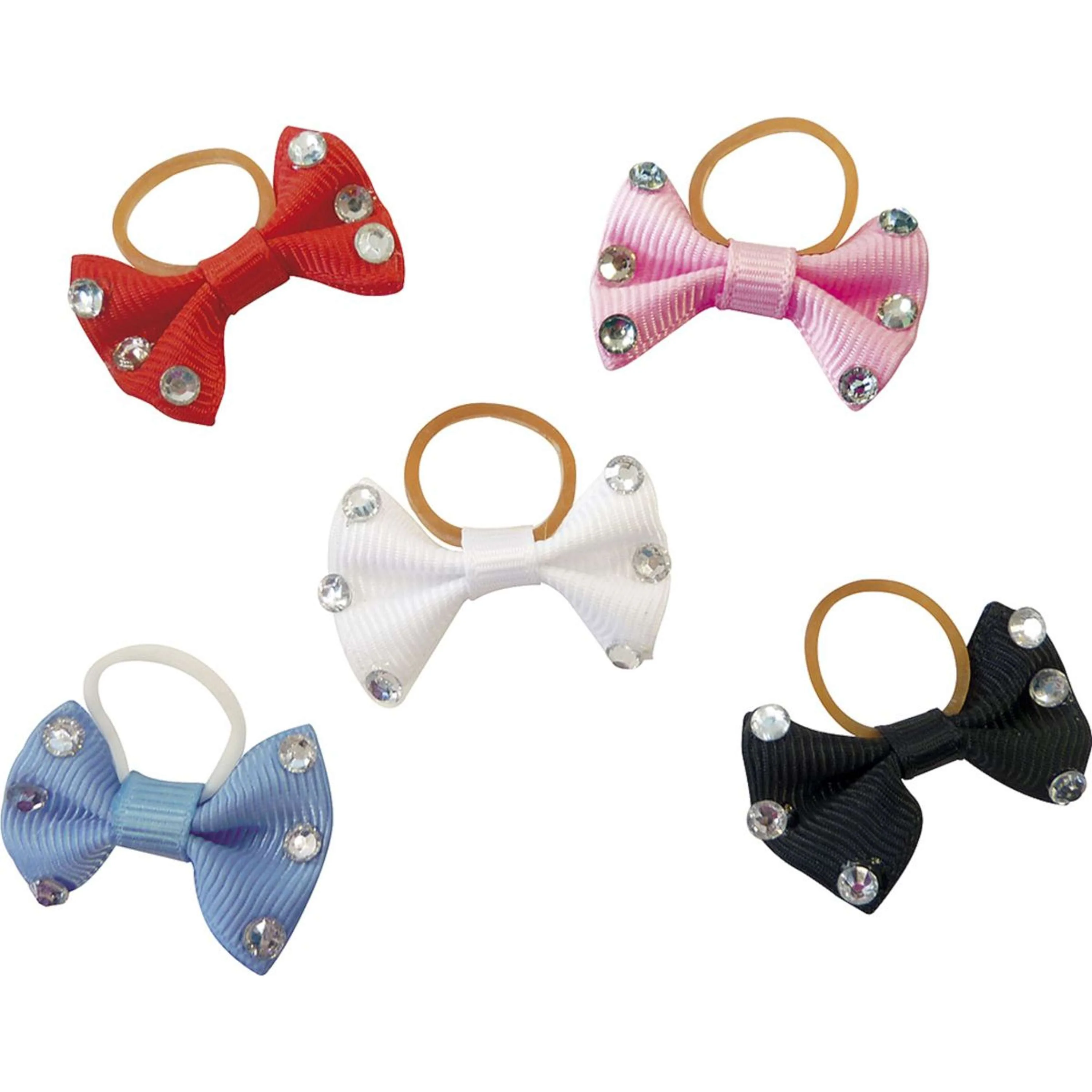 EQUITHÈME Petits Nœuds Ruban pour Tresses avec Strass Blanc - Image 2