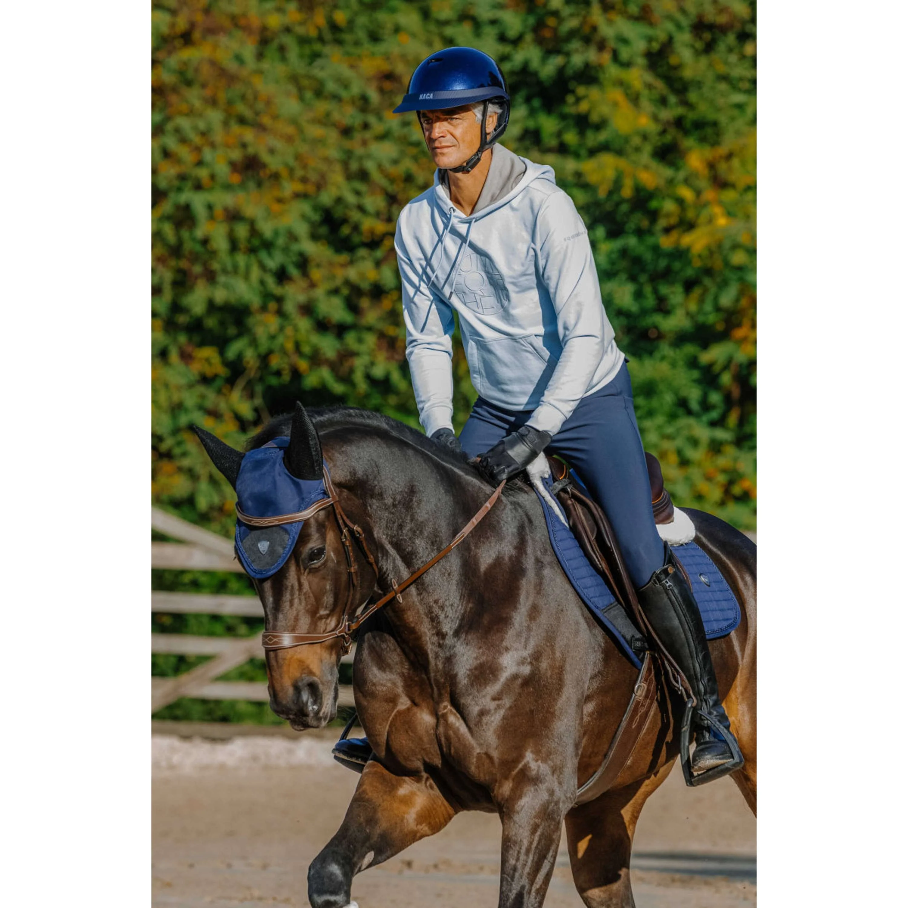 EQUITHÈME Pull col Hoodie Axel Unisex Bleu/Bleu clair - Image 4