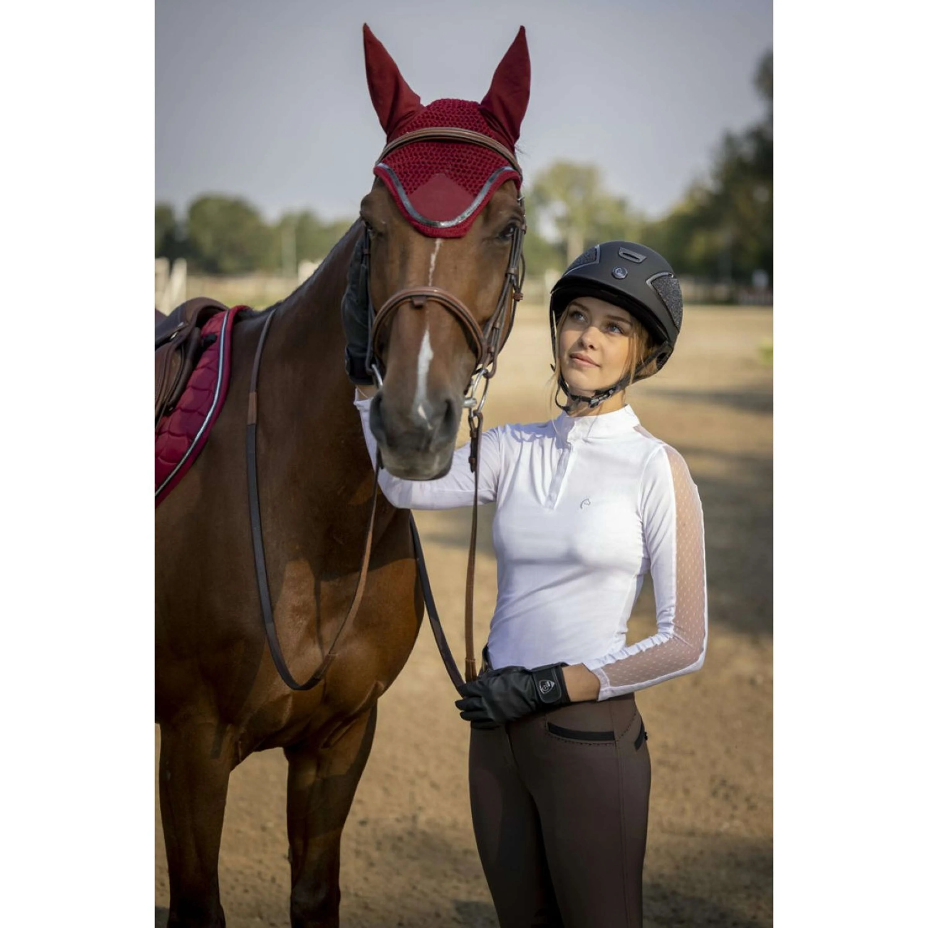 EQUITHÈME T-shirt de Concours Pekin Longues Manches Blanc - Image 4