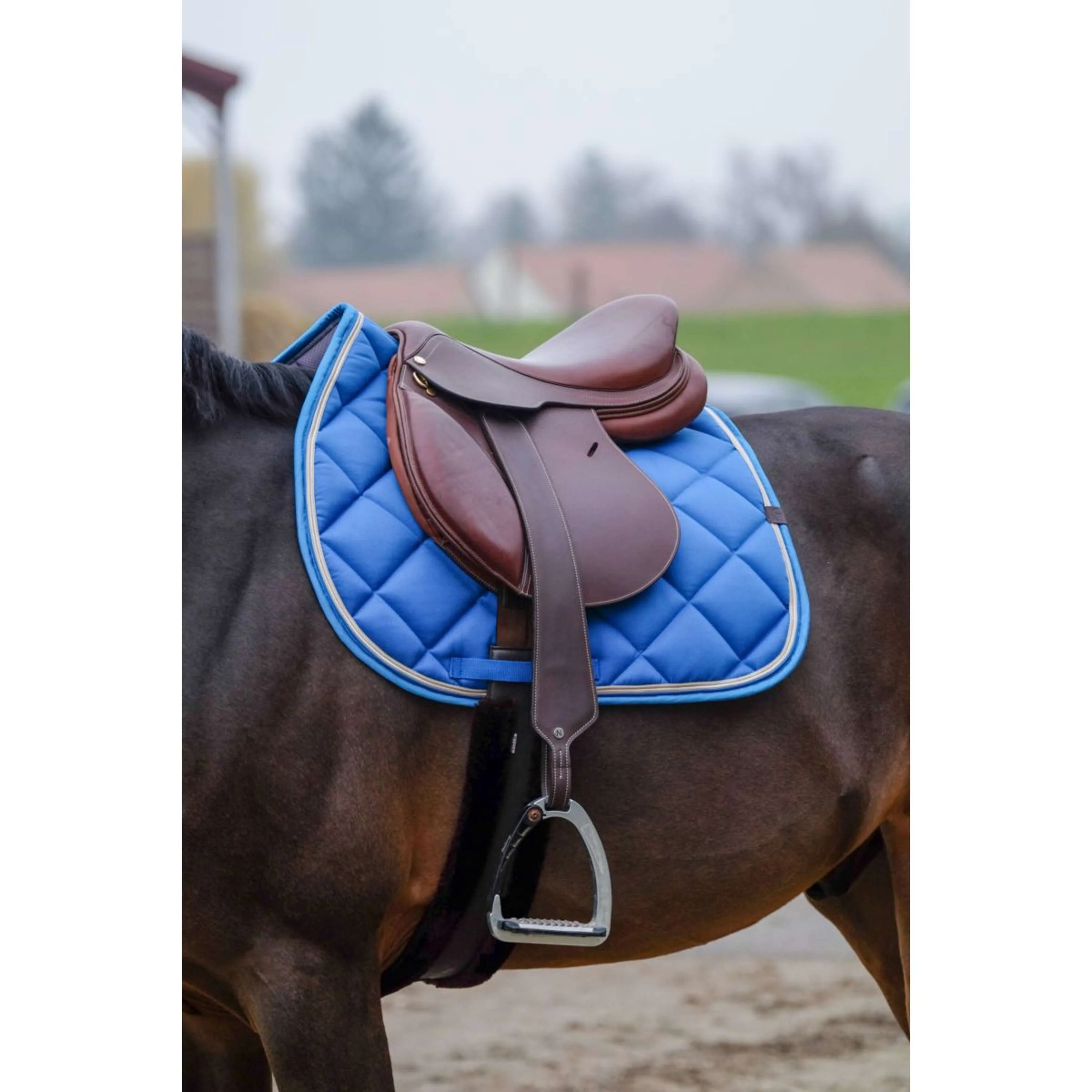 EQUITHÈME Tapis de Selle Classic de Saut Bleu Royal - Image 2
