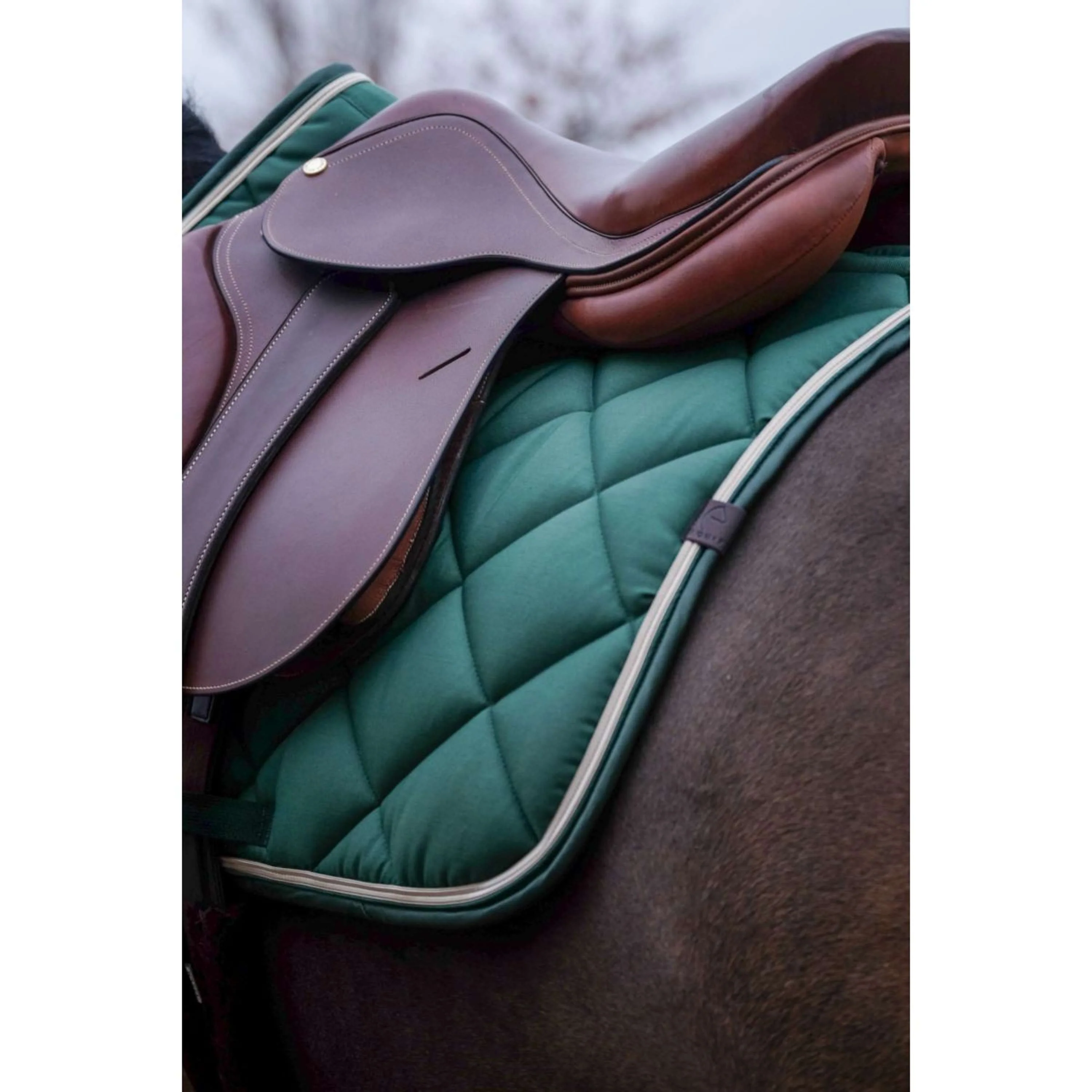 EQUITHÈME Tapis de Selle Classic de Saut Vert Foncé - Image 3