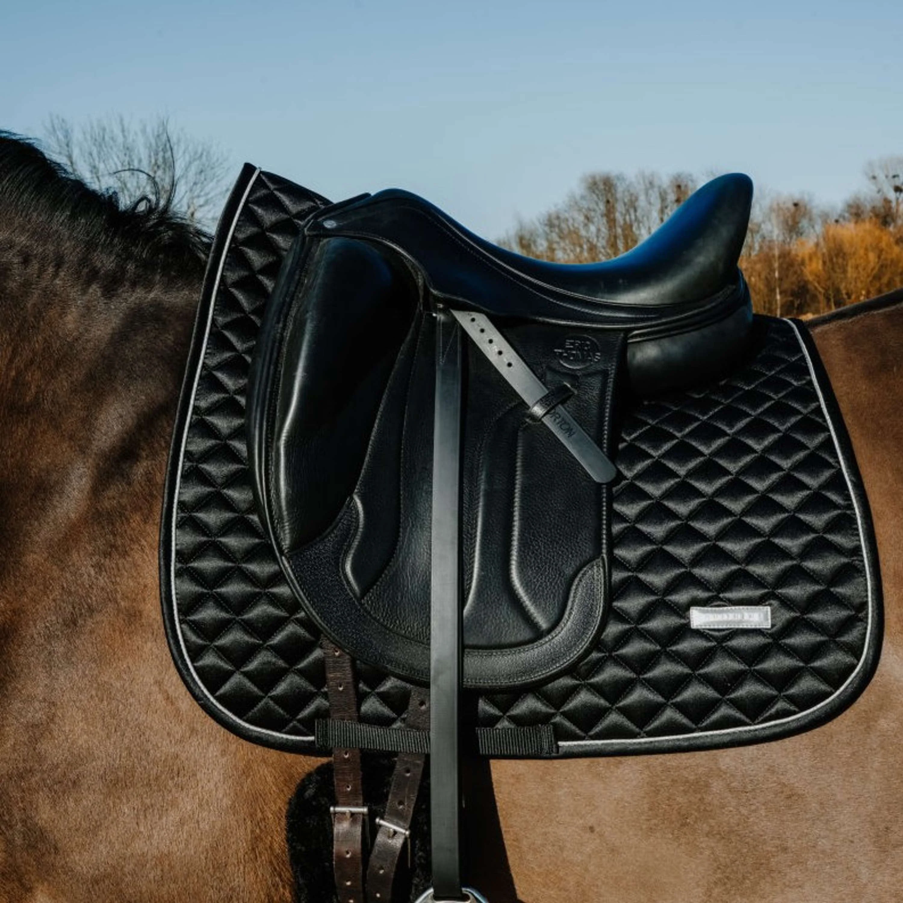 EQUITHÈME Tapis de Selle Nacre Dressage Noir - Image 2