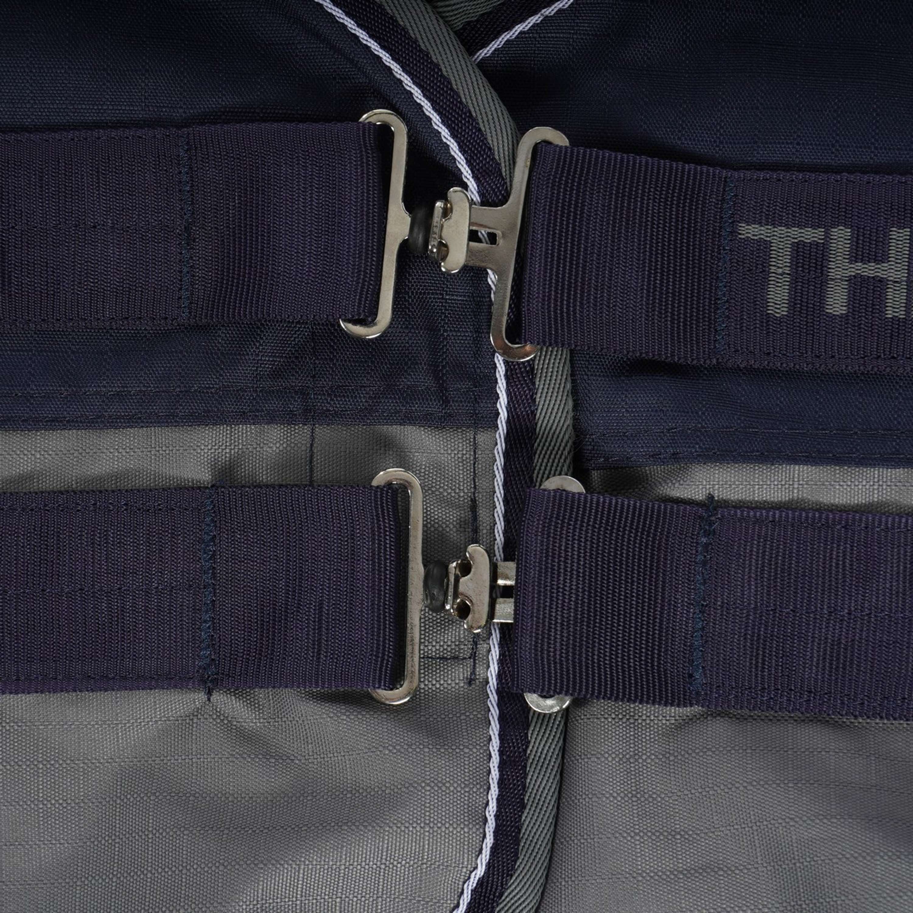 EQUITHÈME Turnout Rug Tyrex 600D 150g Marine/Gris Dots - Image 2