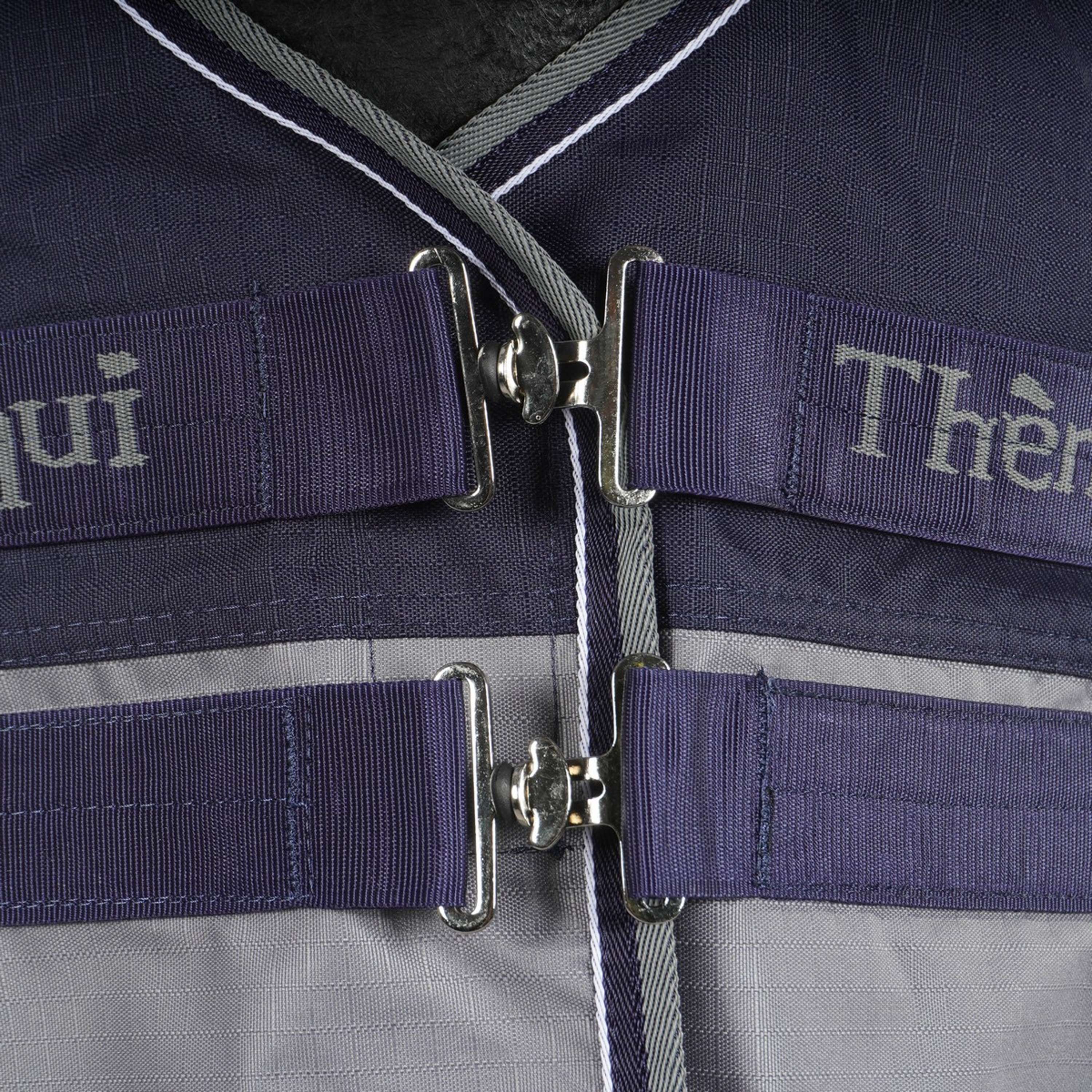 EQUITHÈME Turnout Rug Tyrex Combo 600D 350g Marine/Gris Dots - Image 3