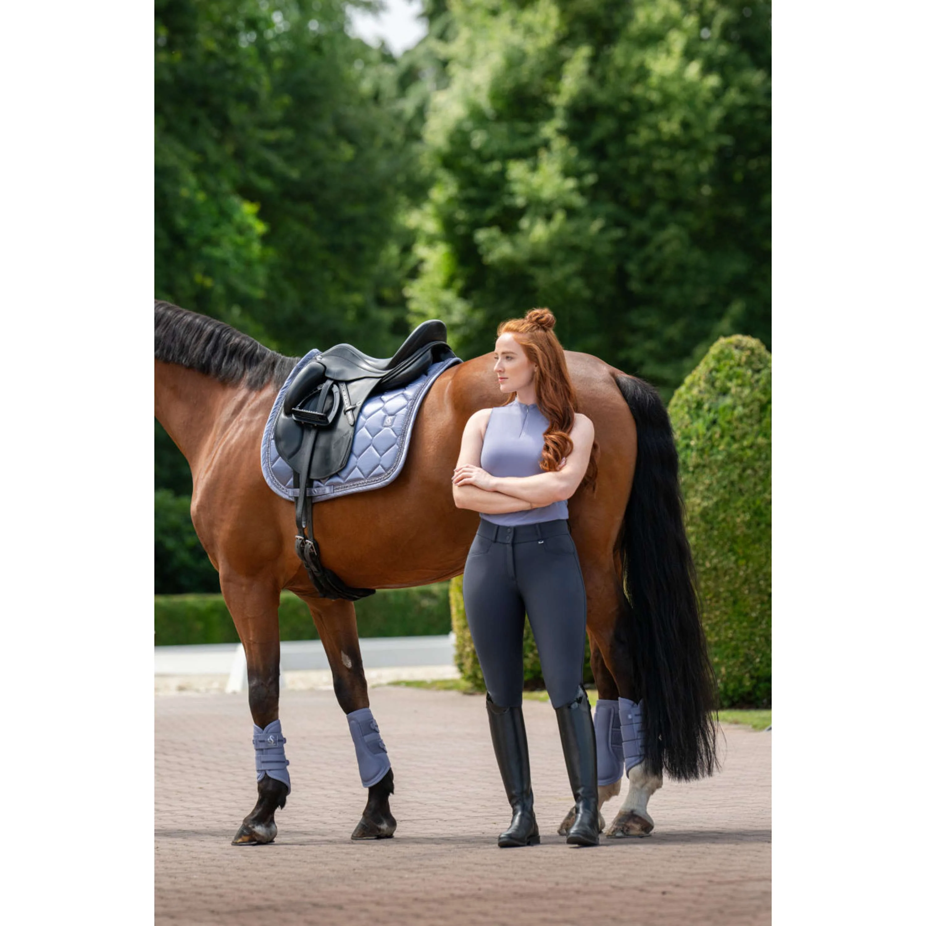 Eskadron Tapis de Selle Classic Sports Satin Frills Dressage Orchid - Image 3